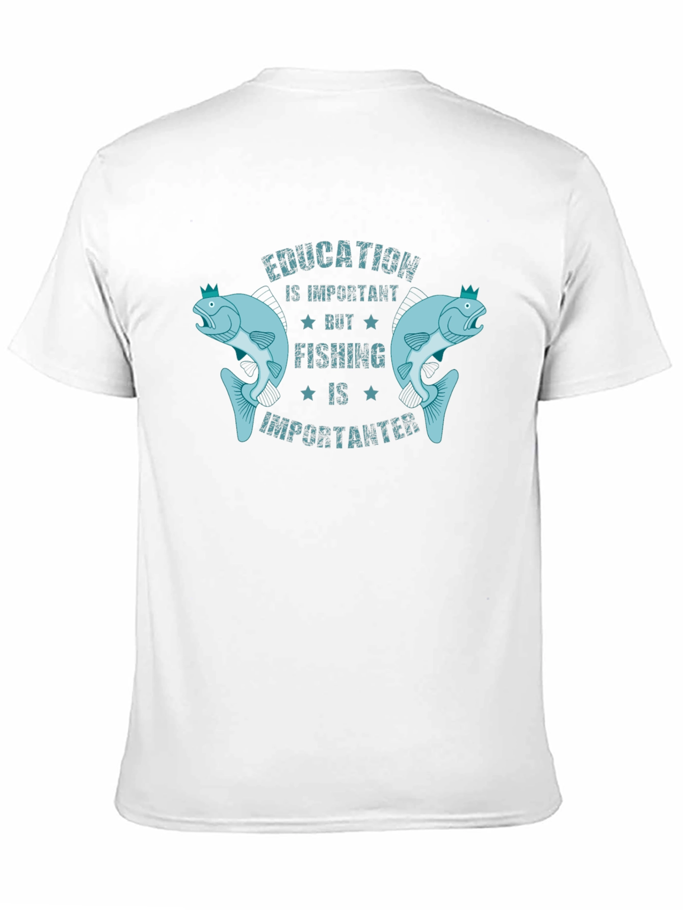 Black Education is Important But Fishing is Importanter T-Shirt view 11