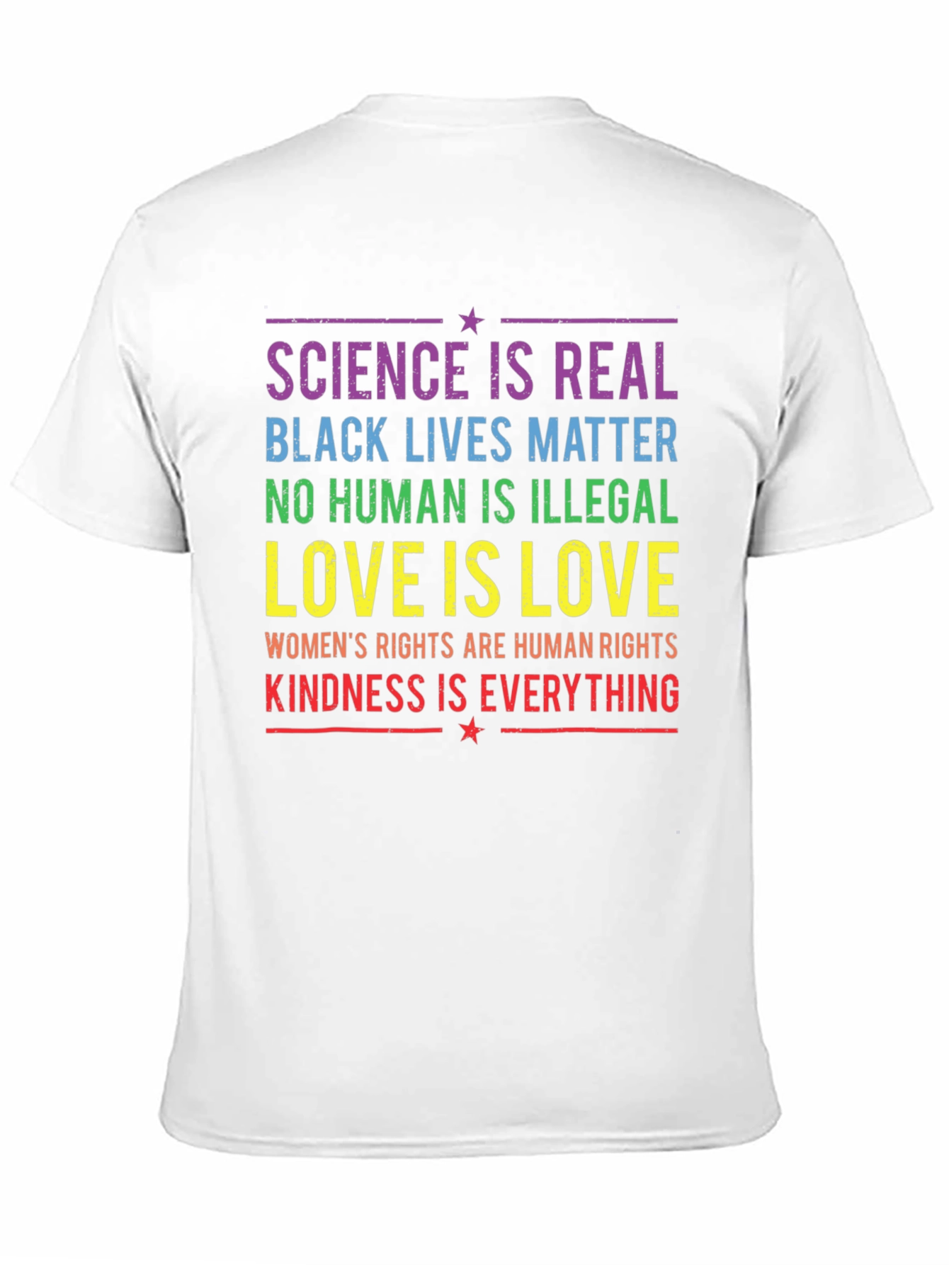 Black Equality & Kindness T-Shirt: Science, Love, Rights view 11