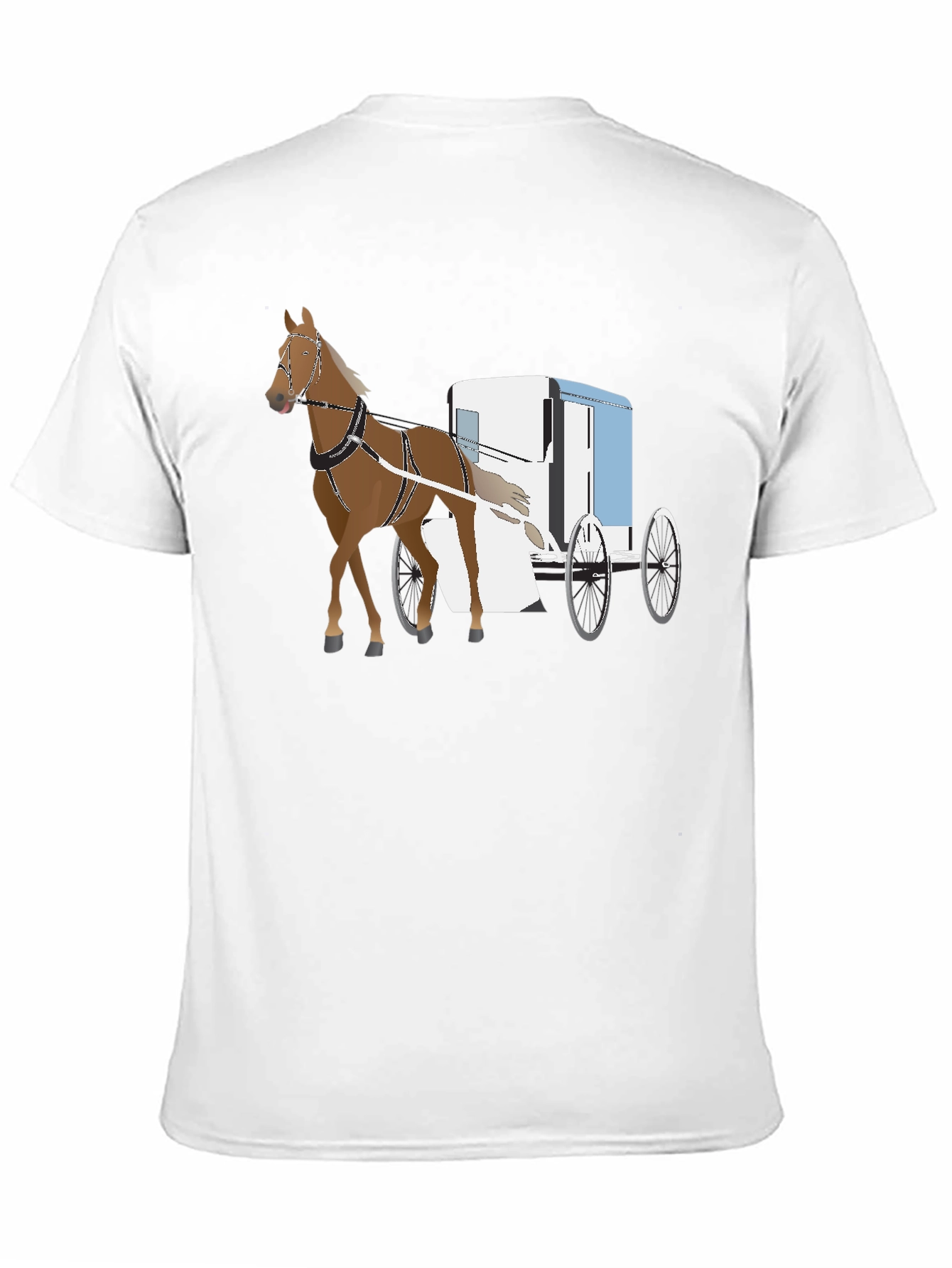 Black Horse & Buggy Graphic Tee - Classic Style view 11