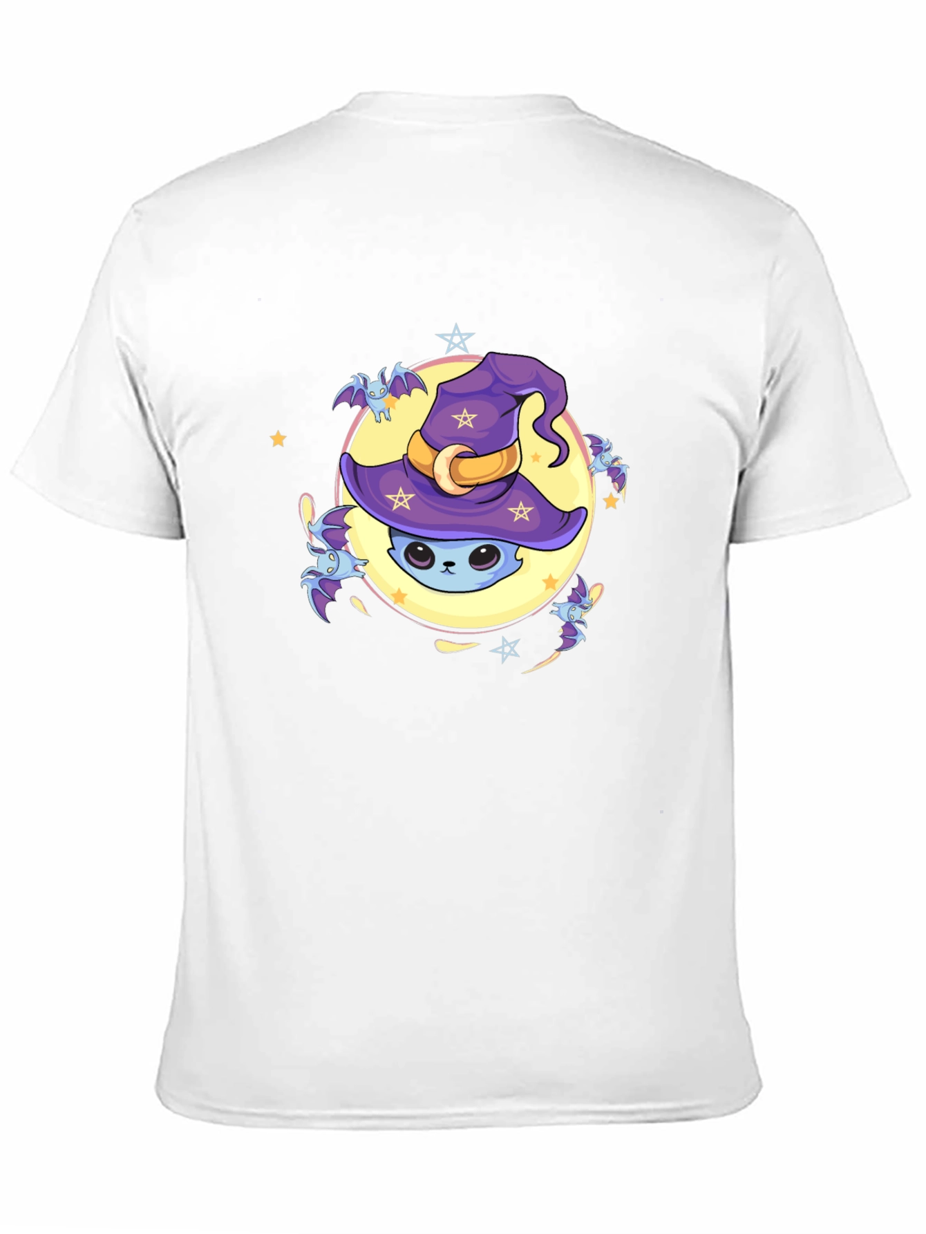 Black Halloween Cat Moon T-Shirt view 11