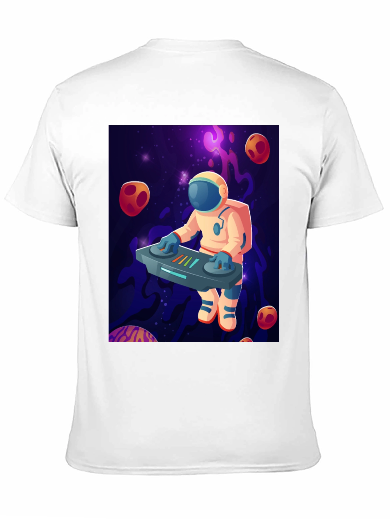 Black Astronaut DJ Graphic T-Shirt - Space Music Lover Tee view 11