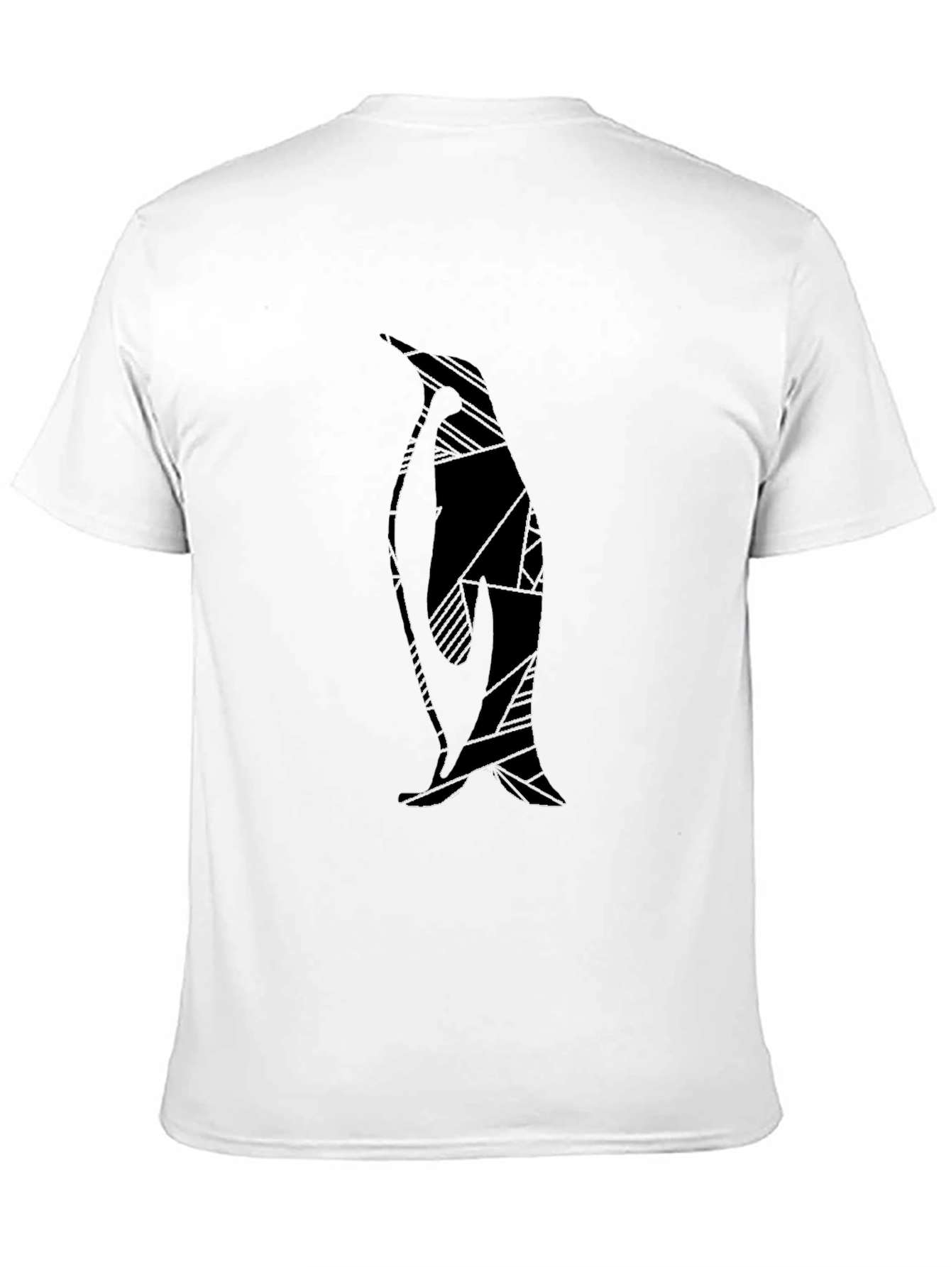 Black Abstract Penguin Graphic Print Black T-Shirt view 11