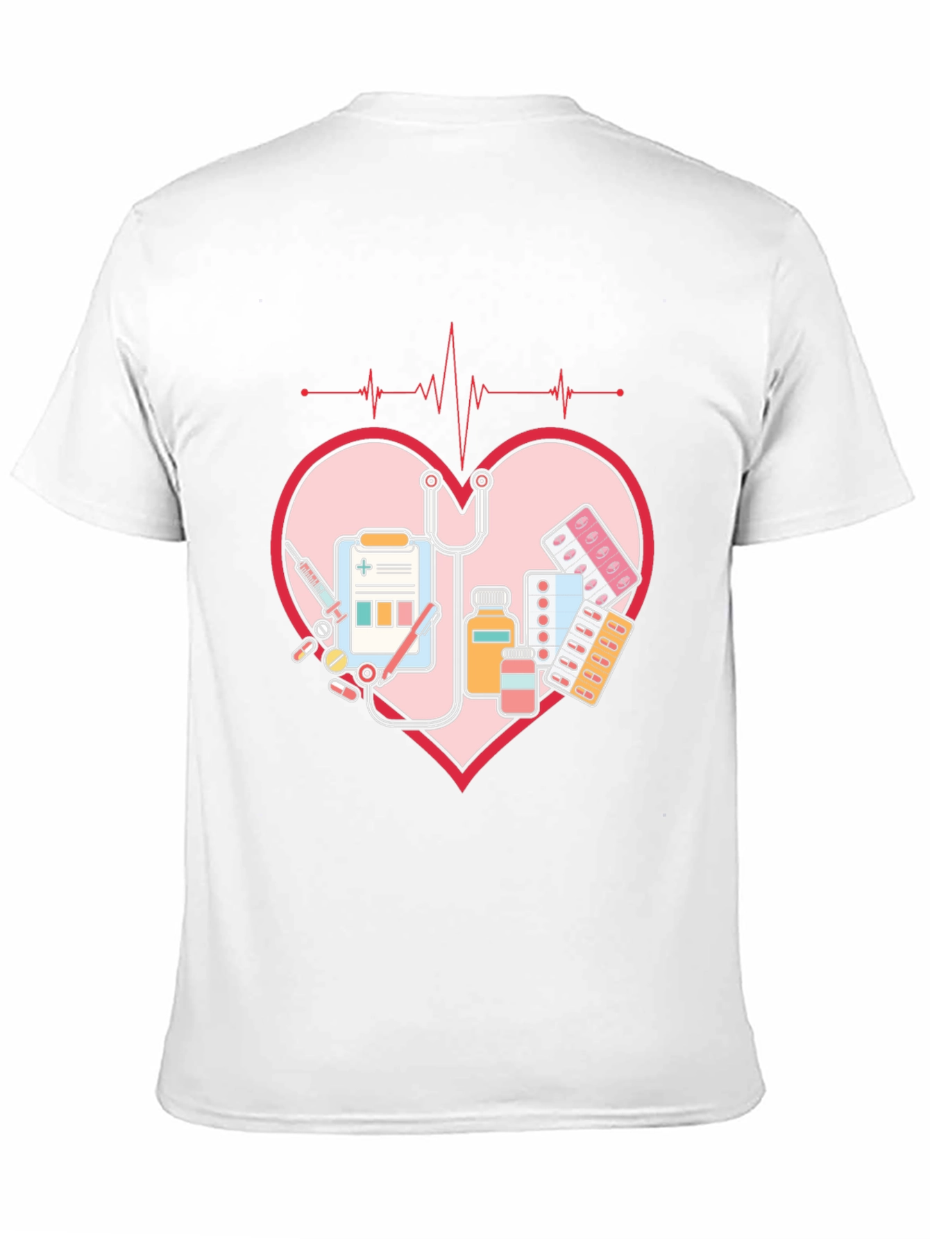 Black Heartbeat Nurse T-Shirt - Medical Love Tee view 11