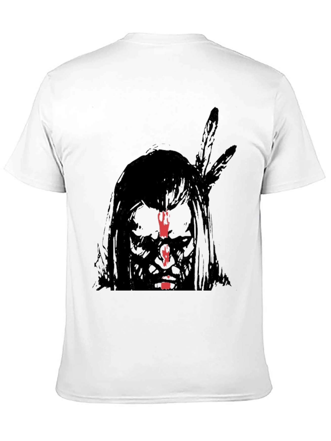 Black Native American Graphic Print Black T-Shirt view 11