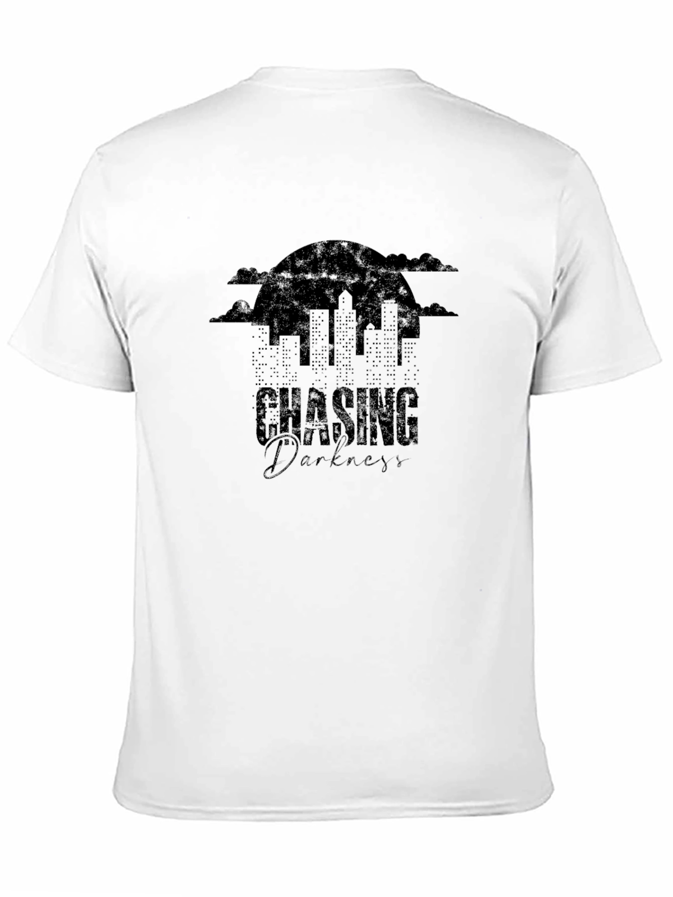Black Chasing Darkness Cityscape Graphic Tee - Black view 11