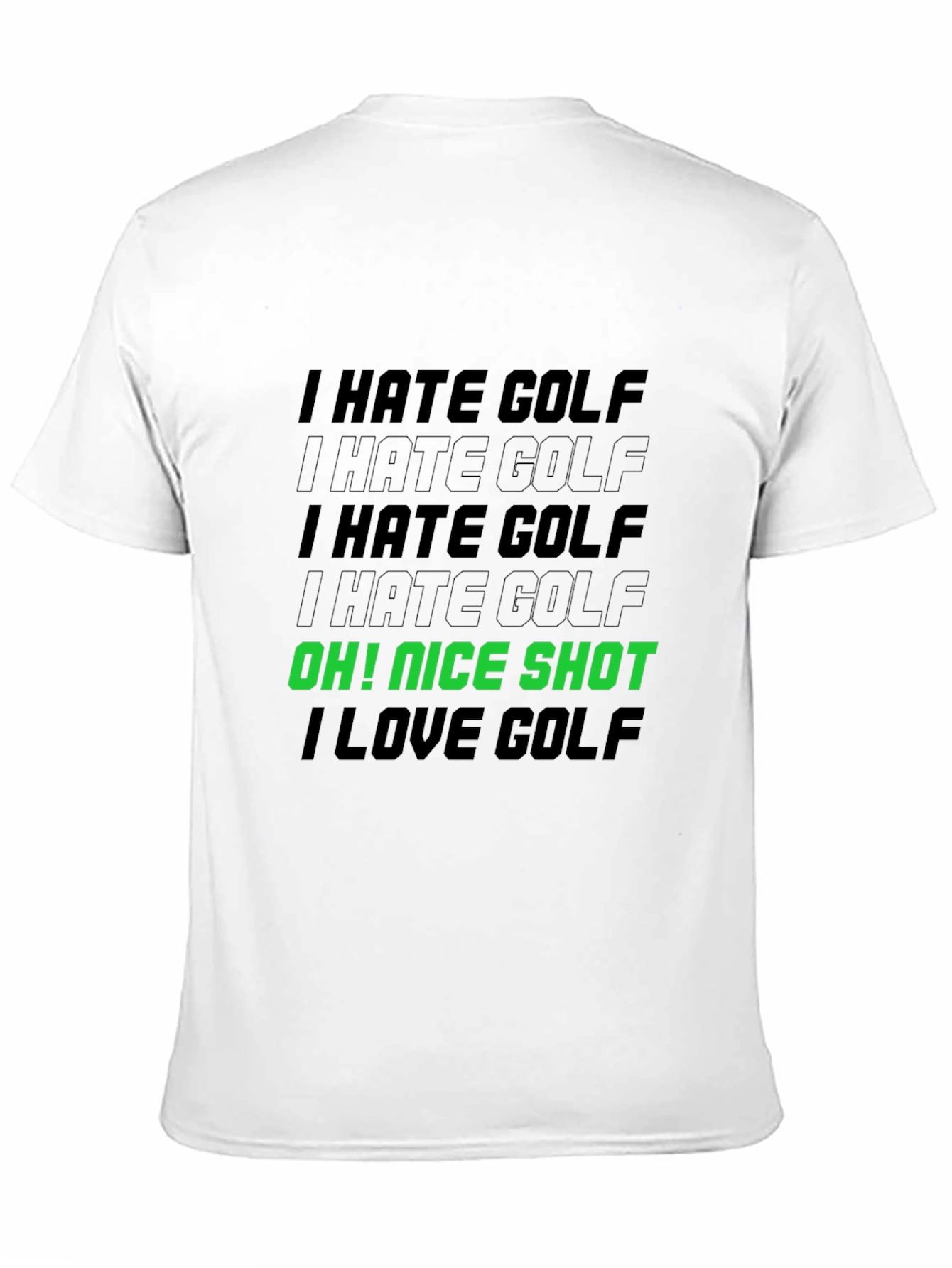 Black I Hate Golf, Funny Golfing T-Shirt view 11