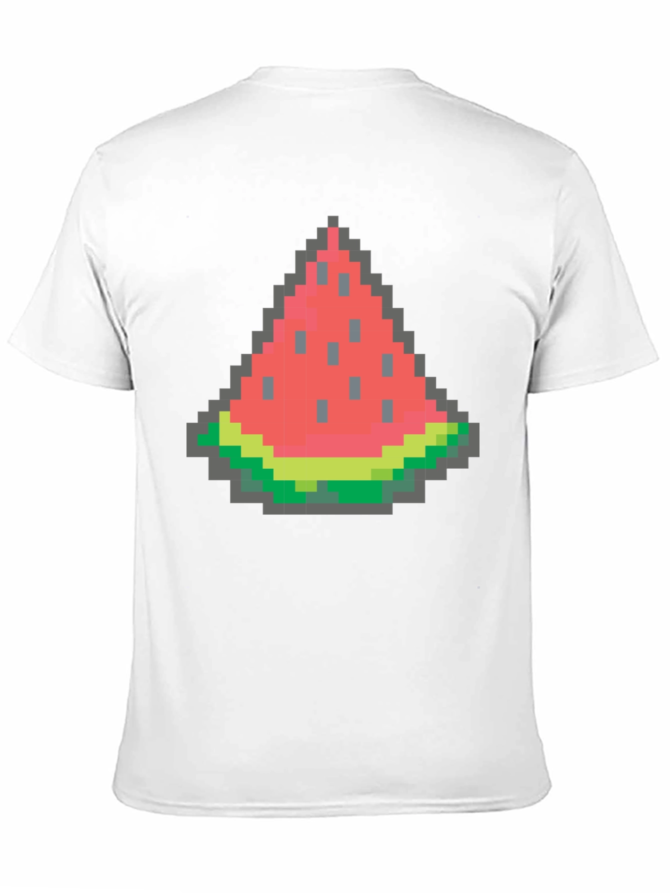 Black Pixel Watermelon Graphic Tee - Black Cotton Shirt view 11