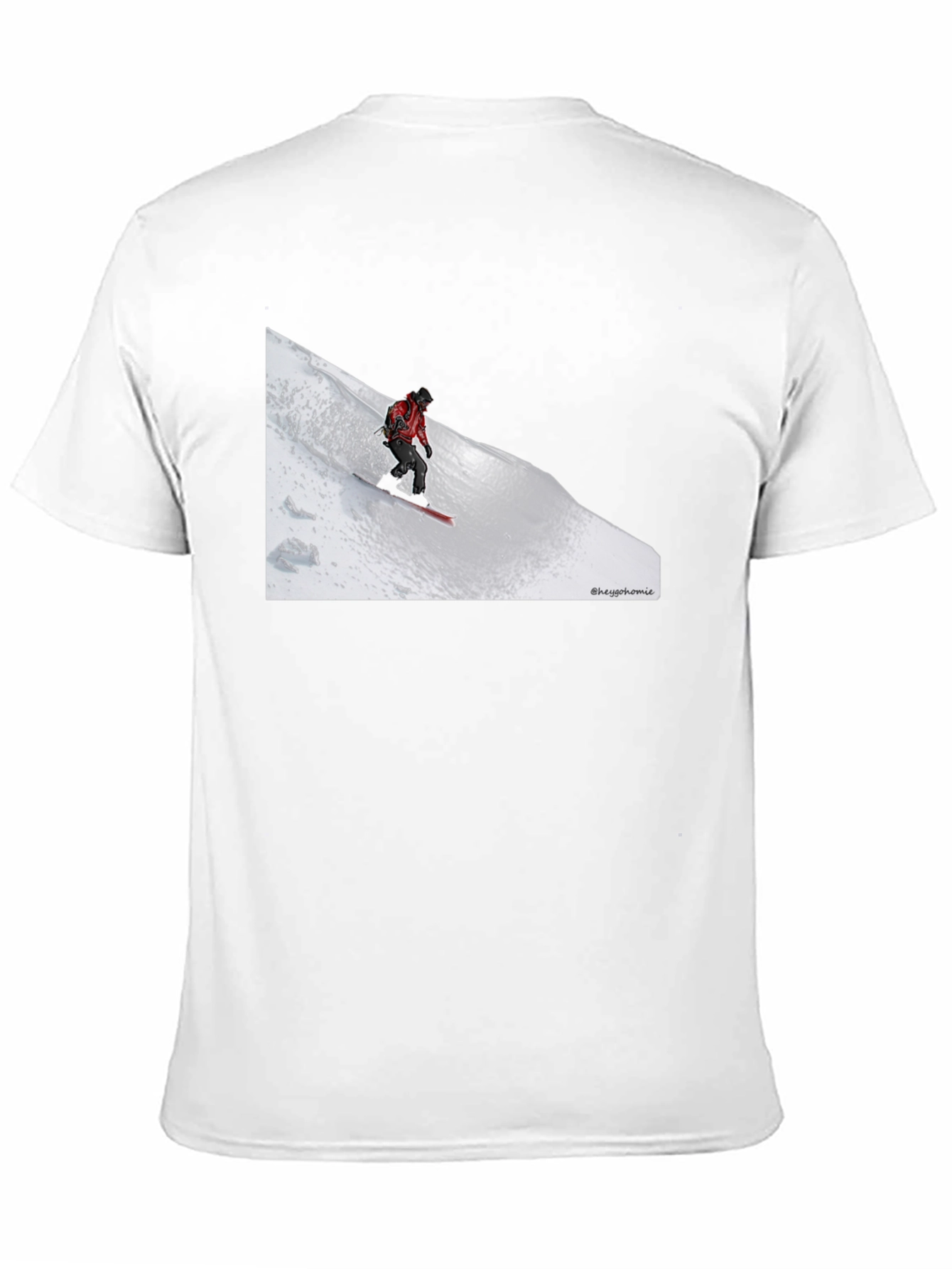 Black Snowboarder Graphic Tee - Black Cotton T-Shirt view 11