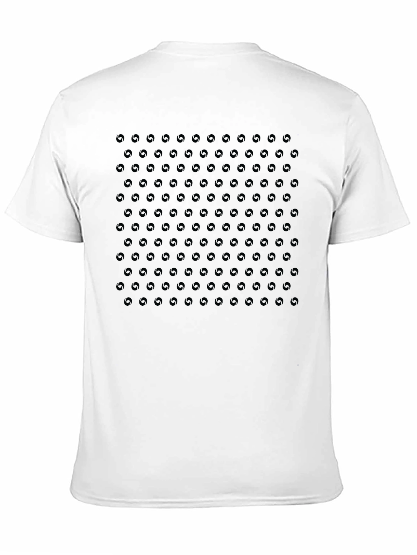 Black Monochrome Aperture Pattern Crew Neck T-Shirt view 11