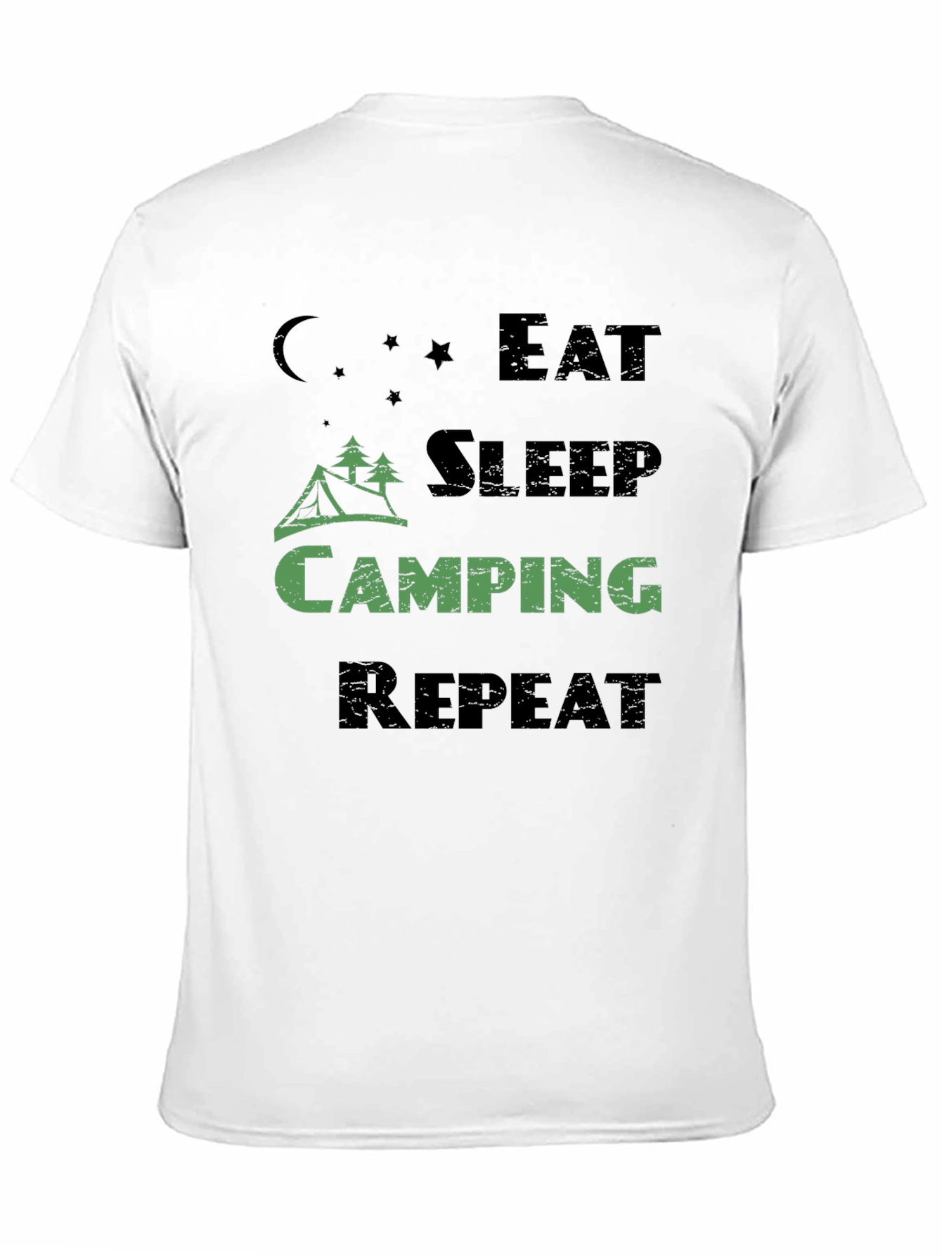 Black Eat Sleep Camping Repeat Men's T-Shirt view 11