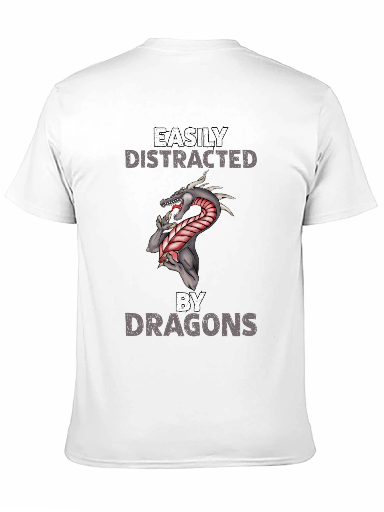 Black Easily Distracted By Dragons T-Shirt view 11