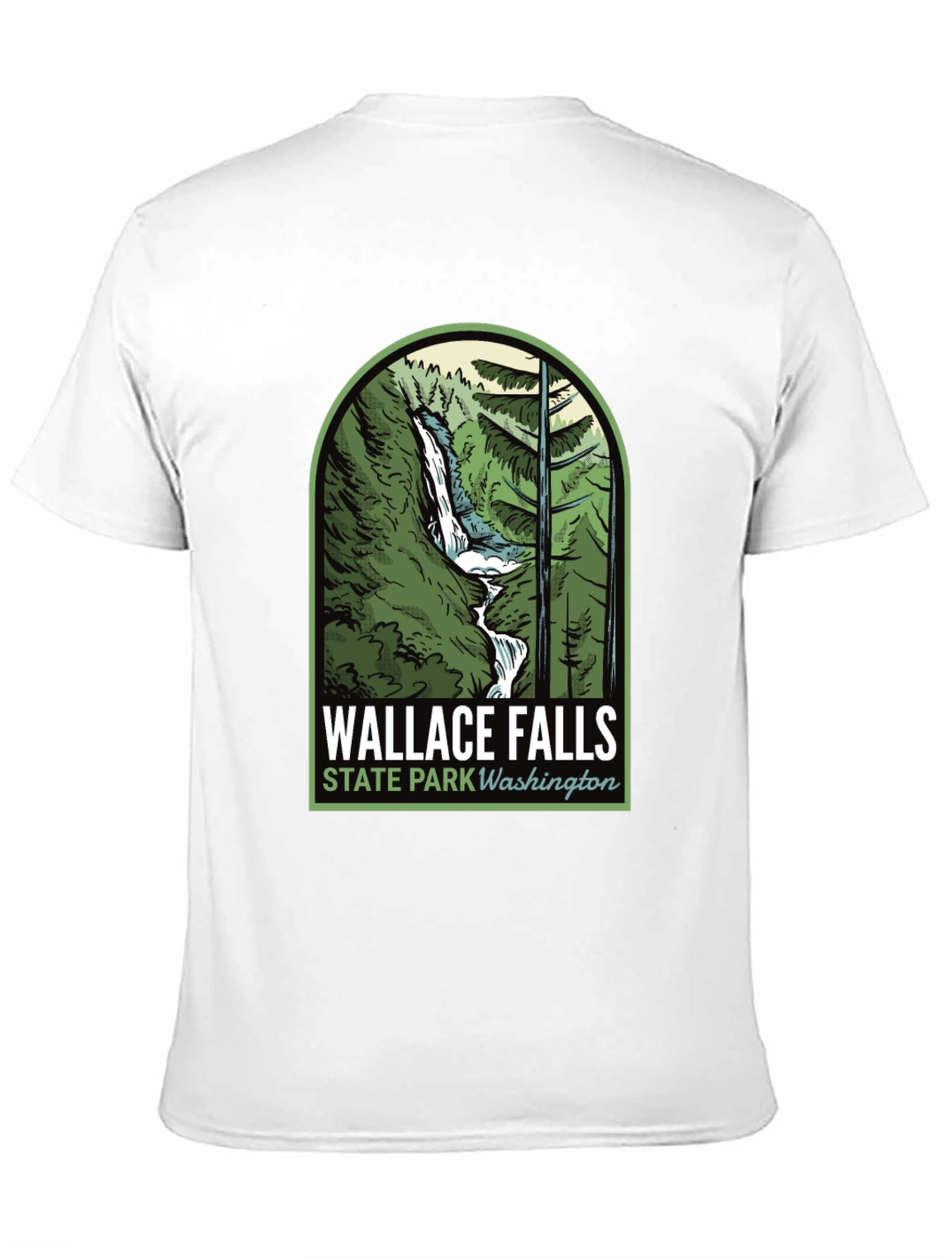 Black Wallace Falls State Park T-Shirt view 11