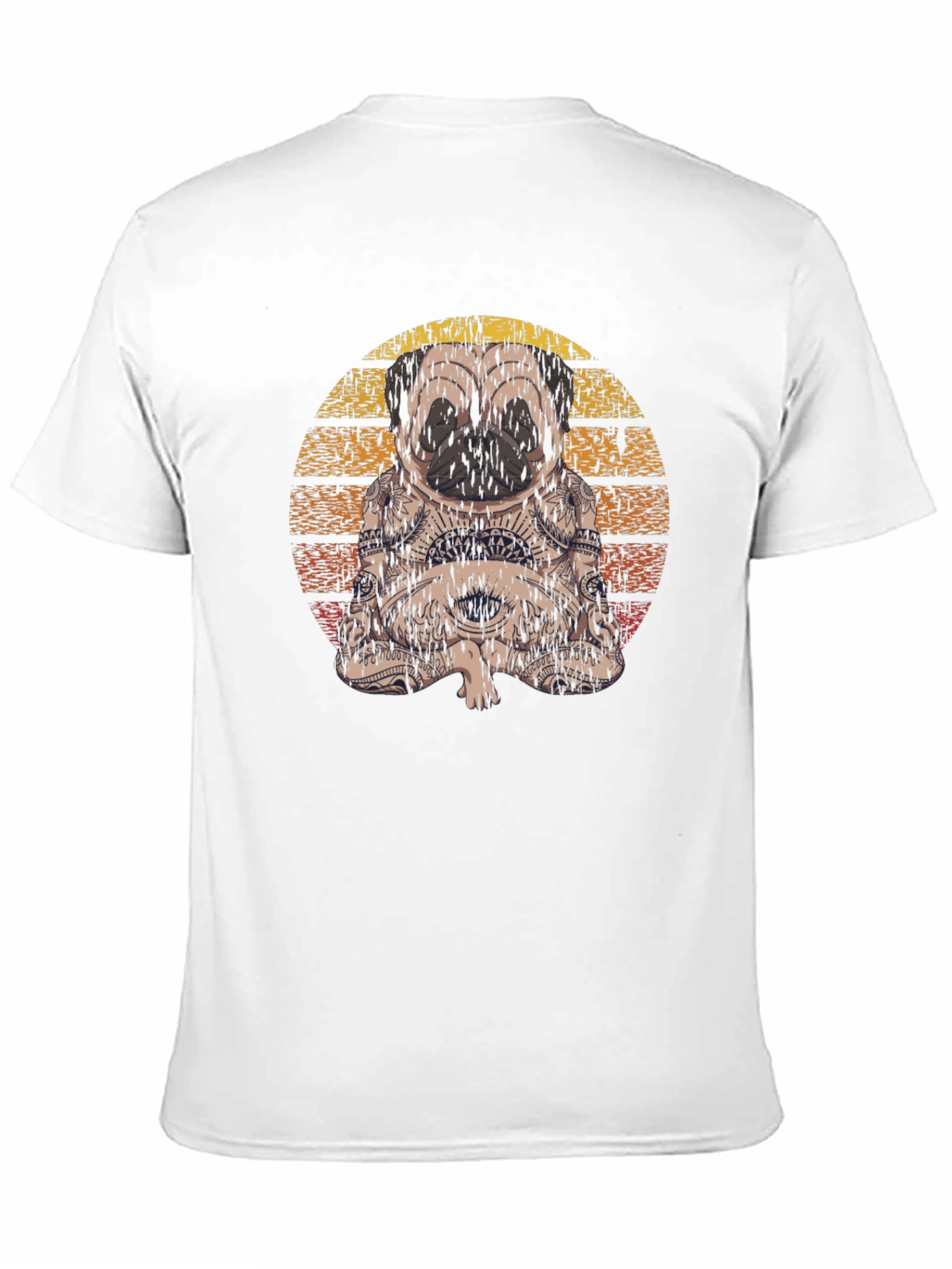 Black Meditating Pug T-Shirt - Black view 11