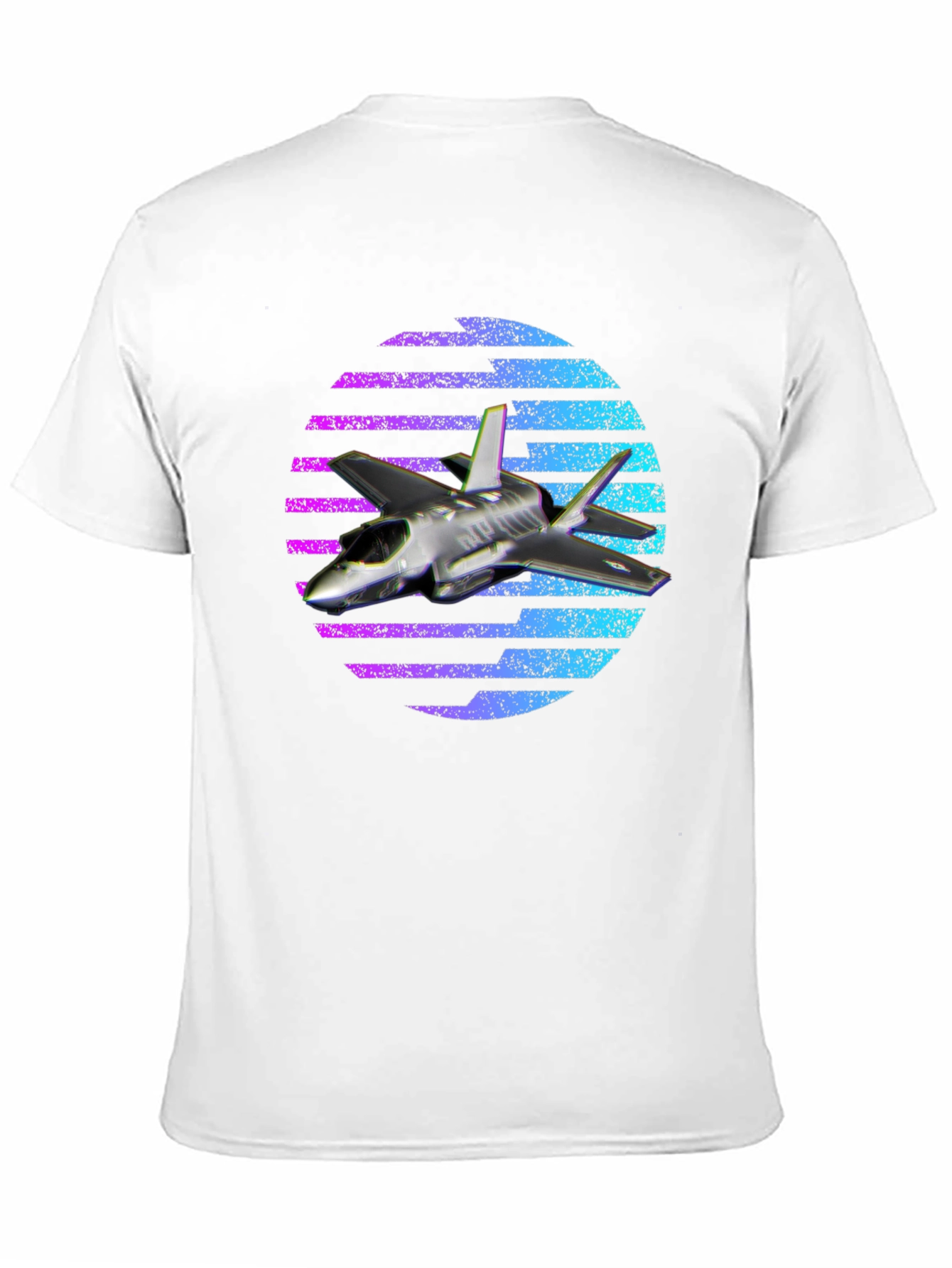 Black Jet Fighter T-Shirt - Vaporwave Design view 11