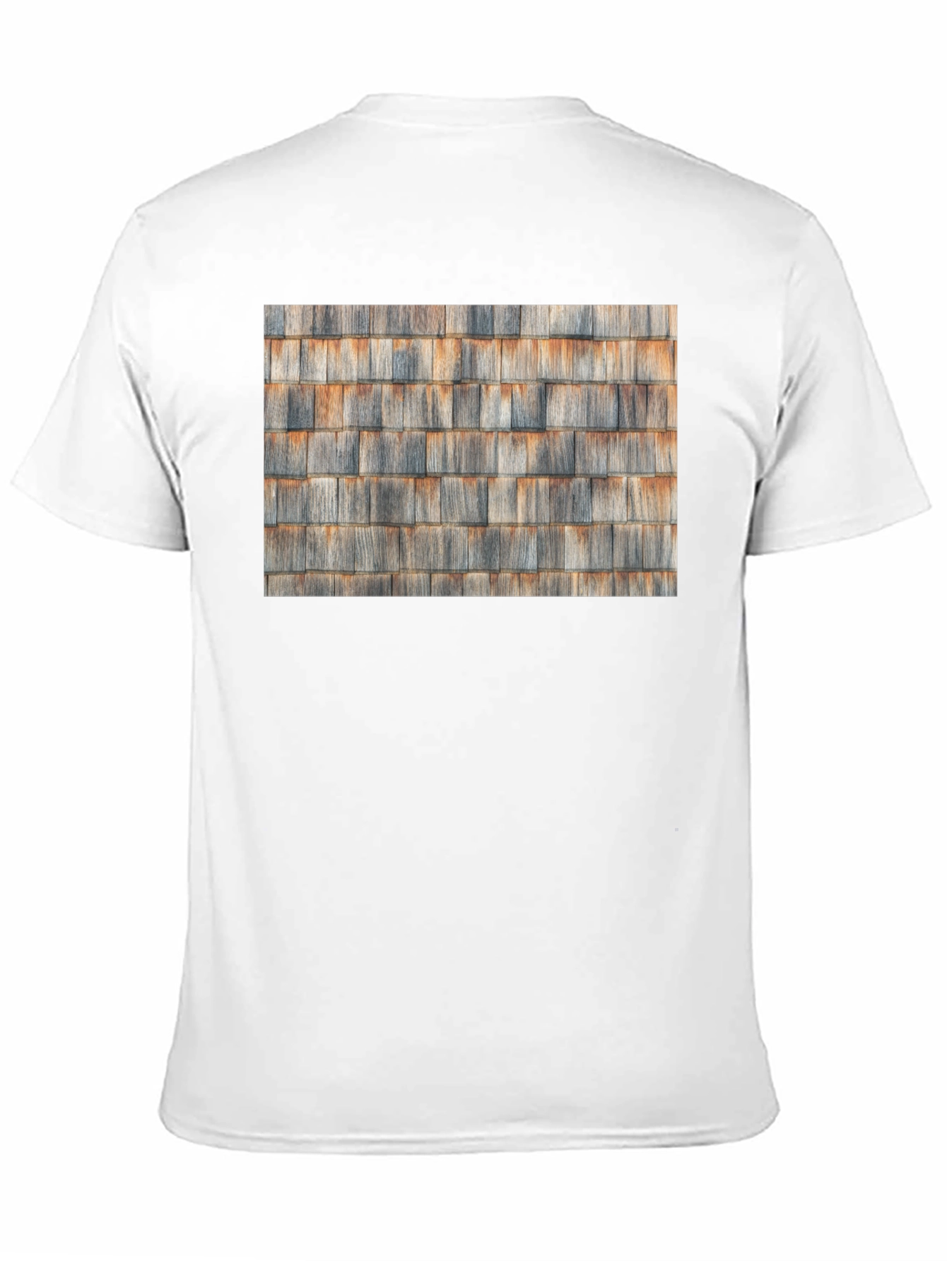 Black Rustic Cedar Shingle Pattern Black T-Shirt view 11