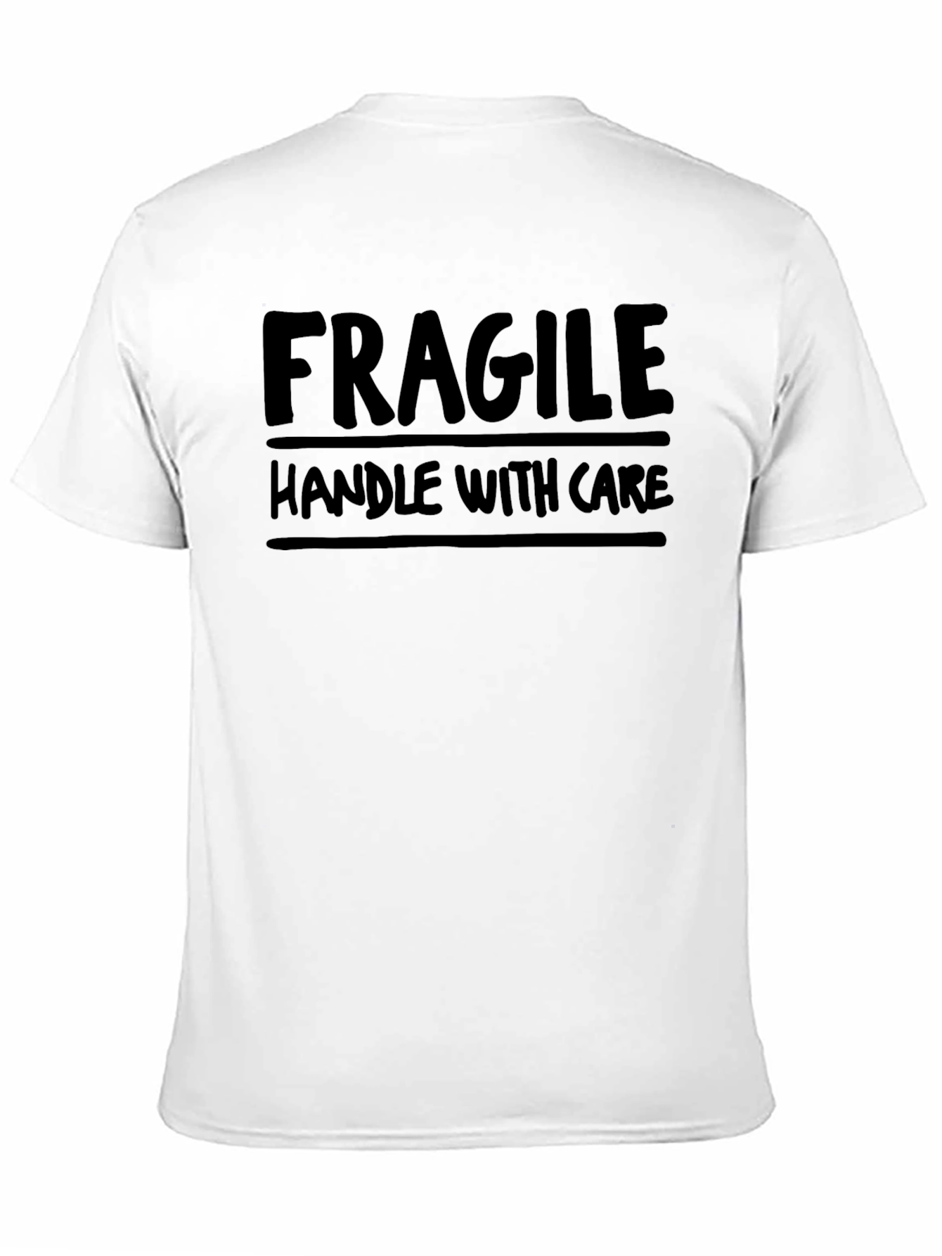 Black Fragile Handle With Care Funny Graphic T-Shirt view 11