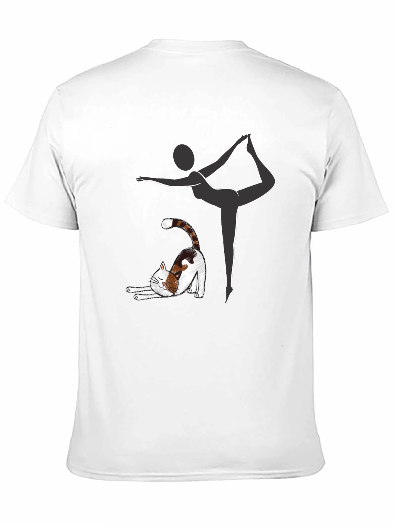 Black Yoga Cat T-Shirt view 11