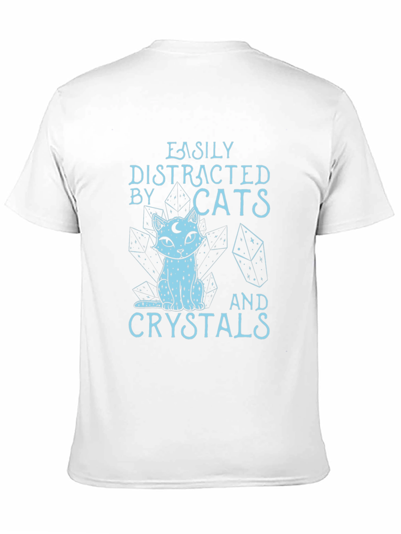 Black Easily Distracted by Cats & Crystals T-Shirt view 11