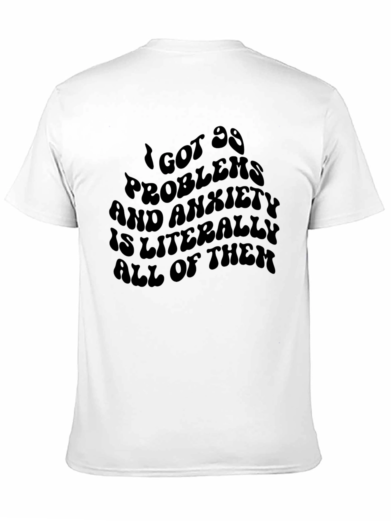 Black Anxiety Funny Graphic T-Shirt view 11