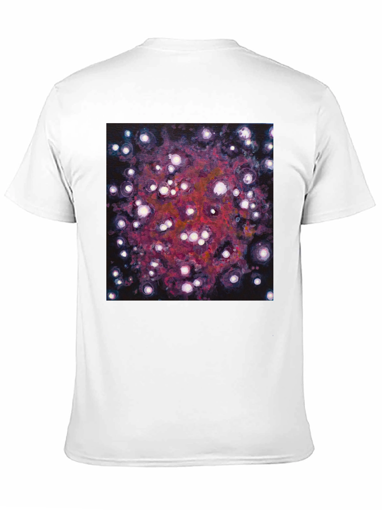 Black Abstract Galaxy Print Black T-Shirt view 11