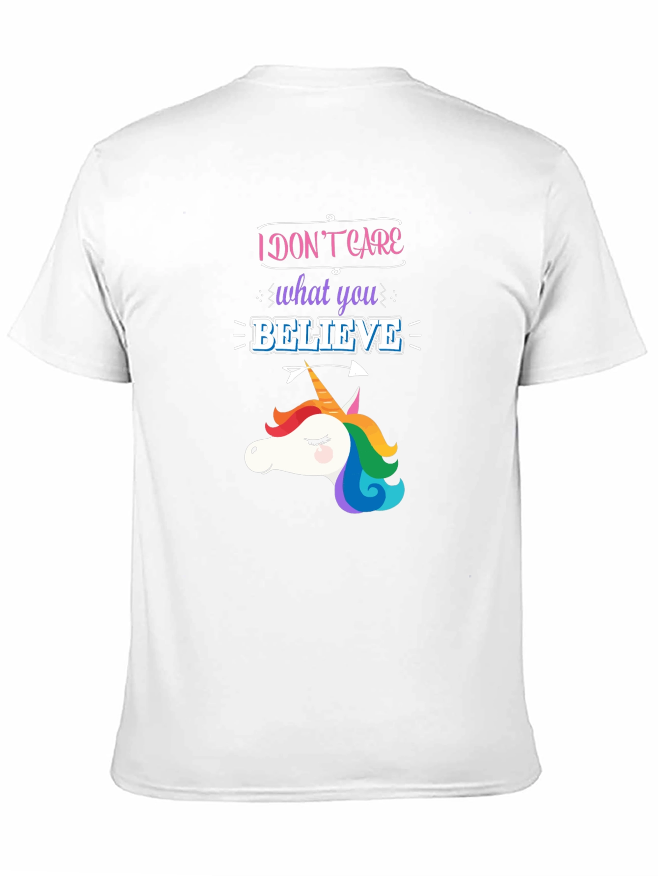 Black I Don't Care What You Believe Unicorn Graphic Tee view 11