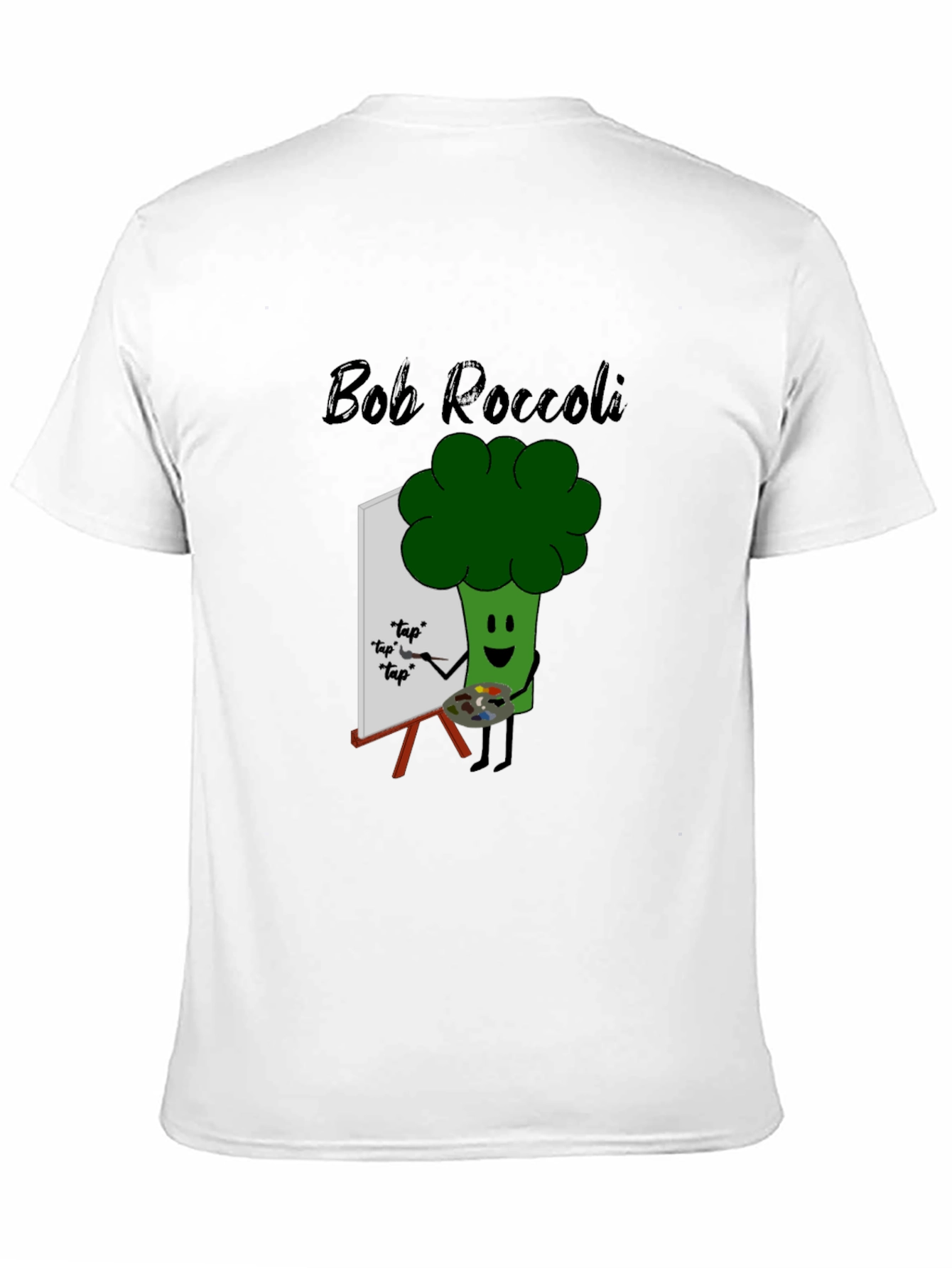Black Bob Roccoli T-Shirt: Quirky Broccoli Artist Tee view 11