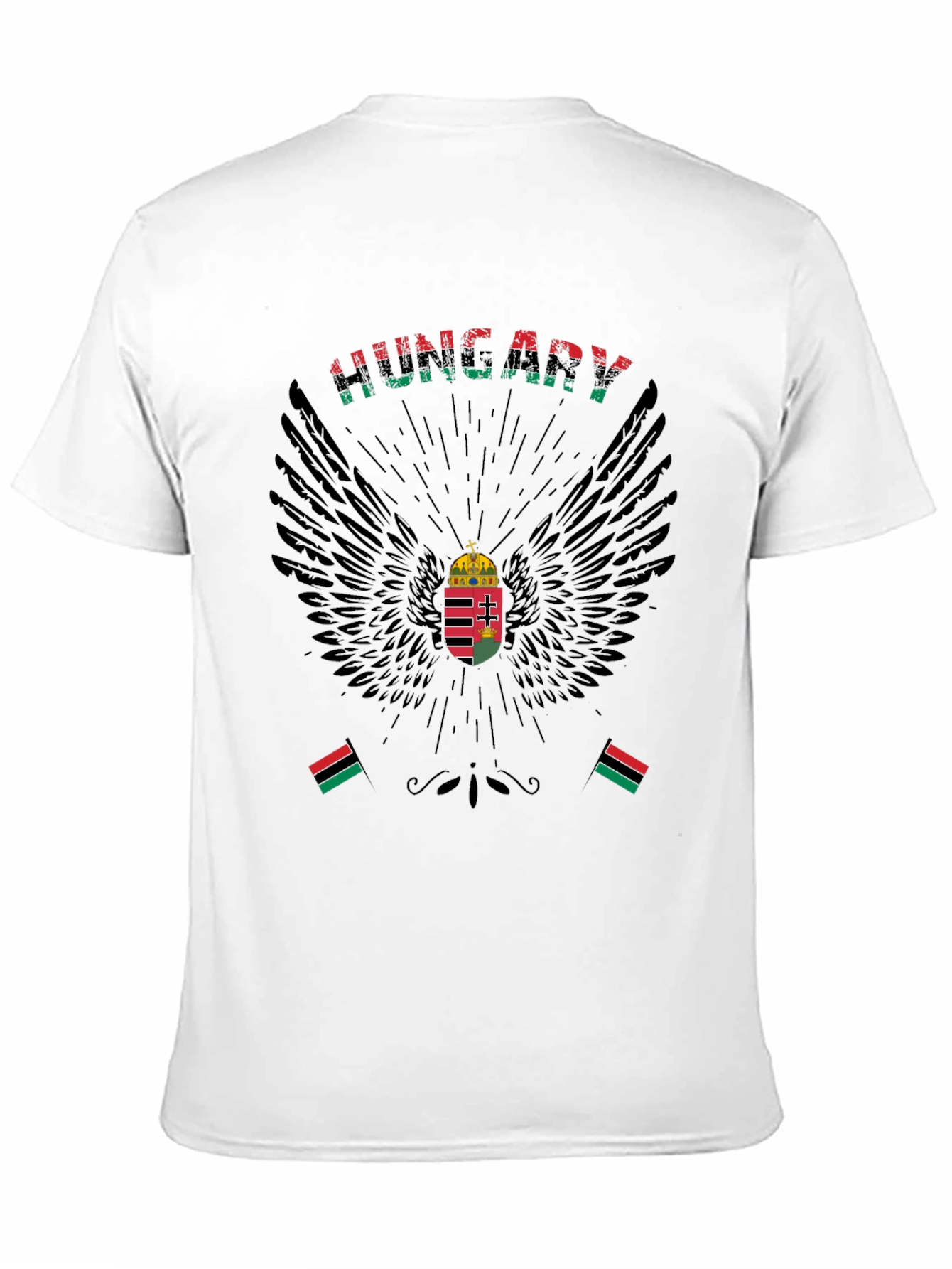 Black Hungary Pride T-Shirt Hungarian Flag Wings view 11