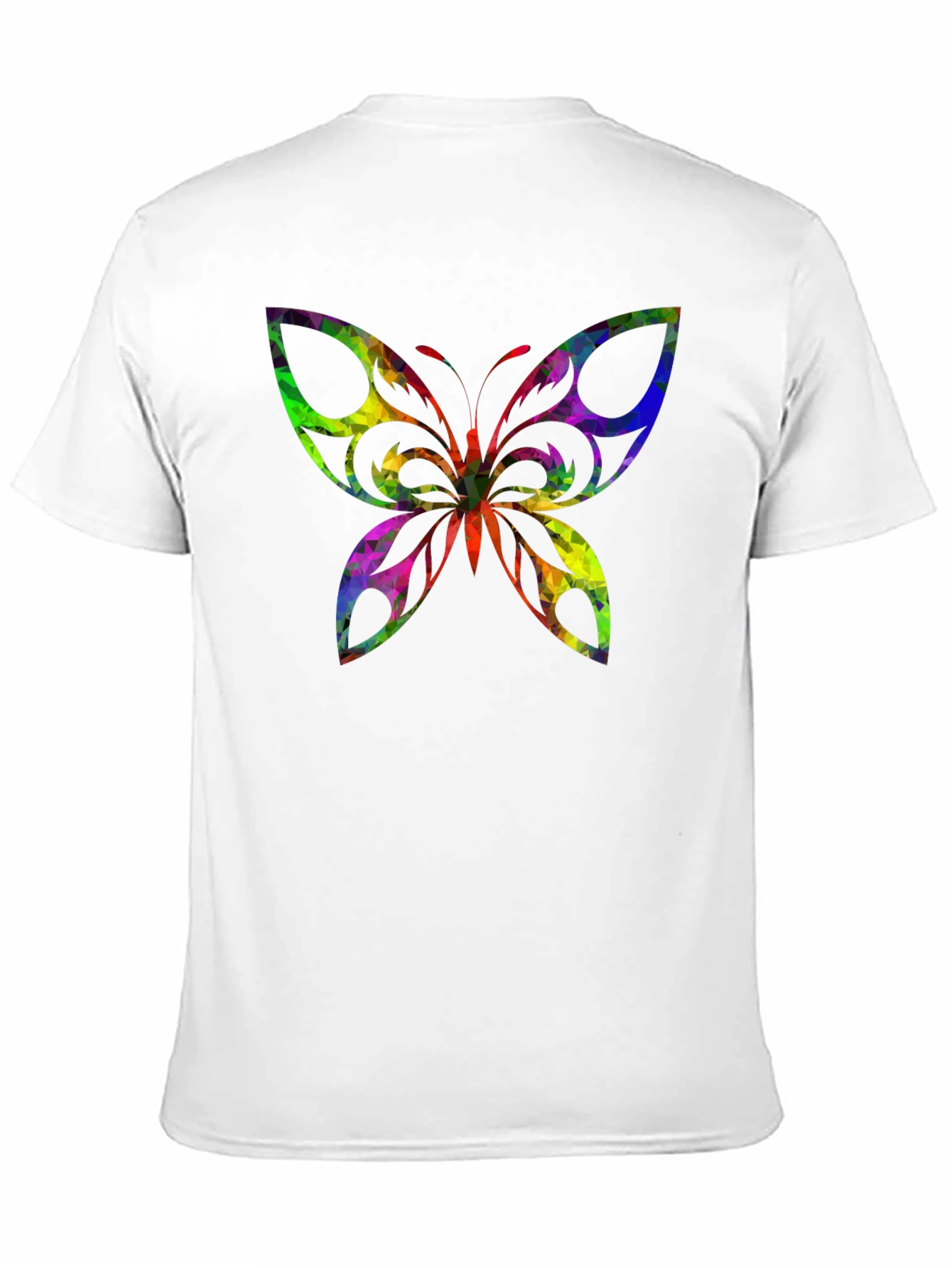 Black Geometric Butterfly Black T-Shirt view 11