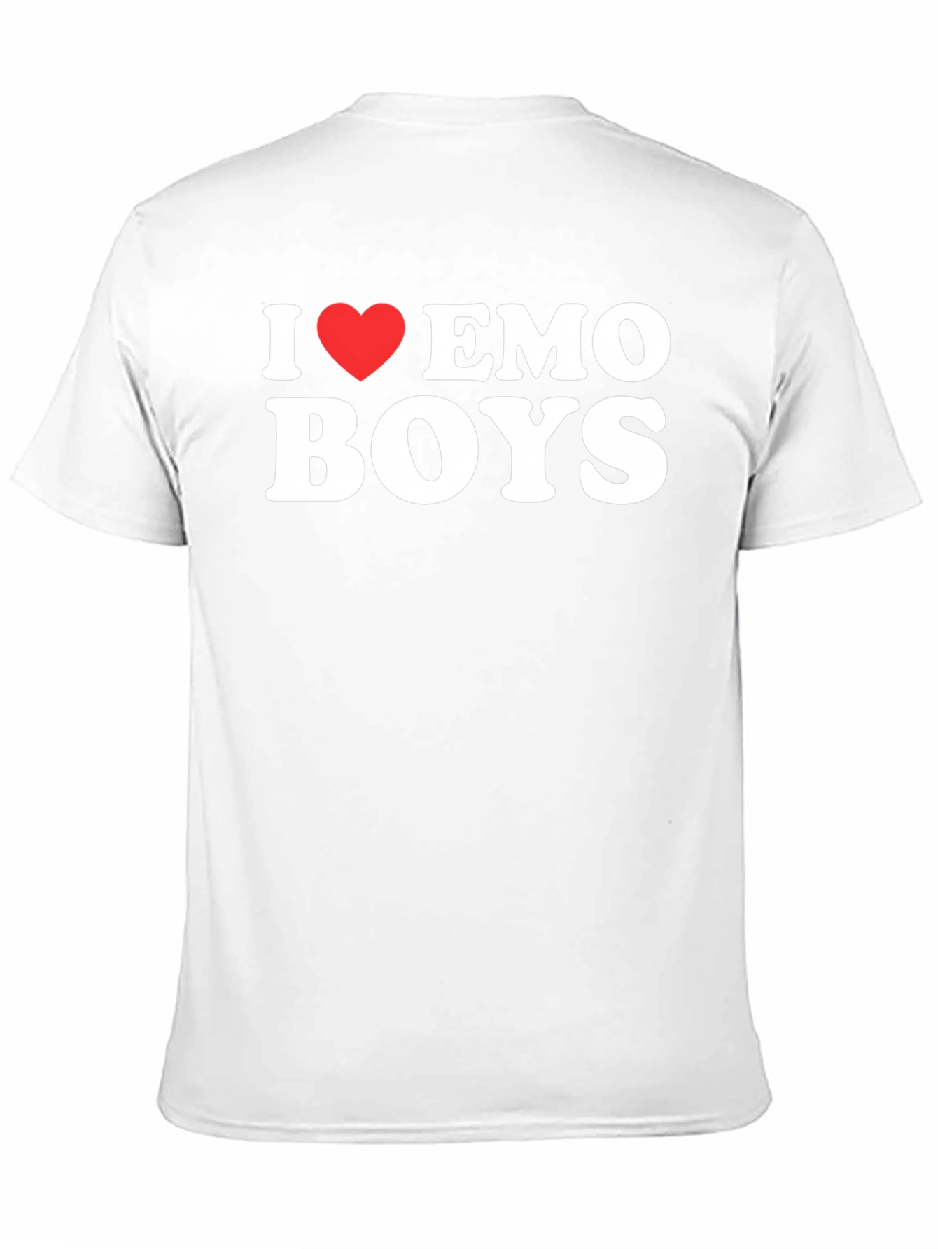 Black I Heart Emo Boys Graphic Tee - Black Crew Neck T-Shirt view 11