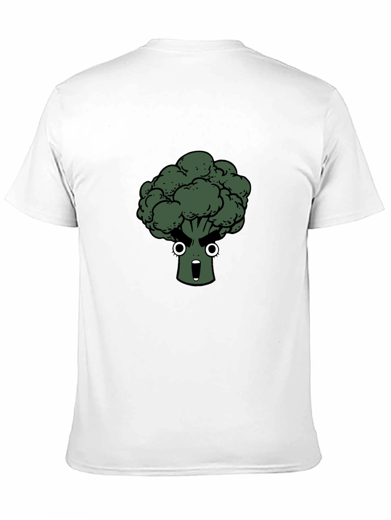 Black Funny Broccoli Cartoon Black T-Shirt view 11