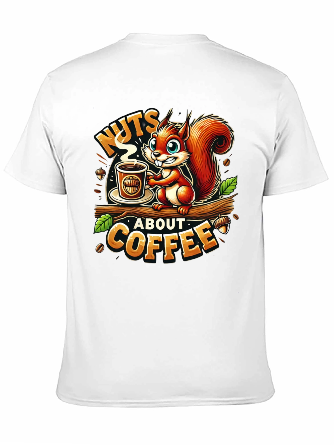 Black Nuts About Coffee Squirrel T-Shirt view 11