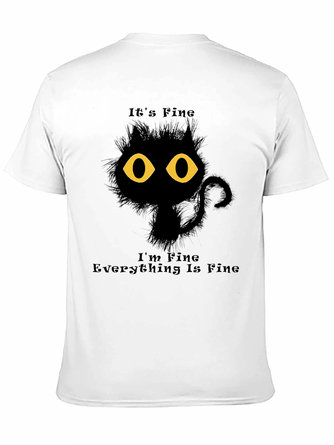 Black It's Fine Cat Graphic T-Shirt view 11