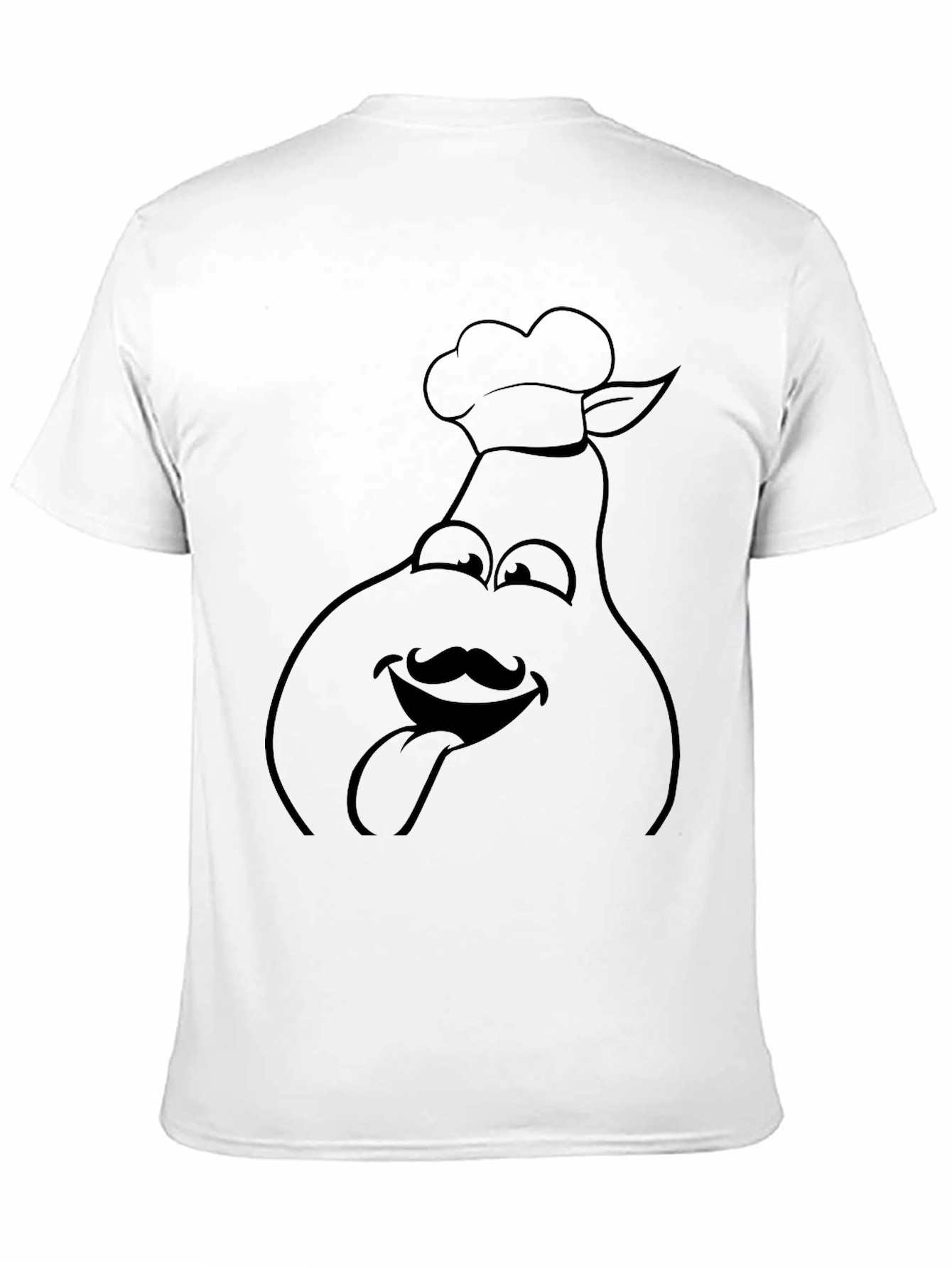 Black Funny Chef Pear Graphic Tee - Black Cotton T-Shirt view 11