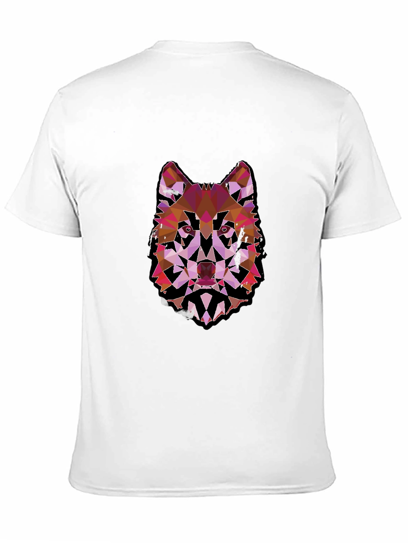 Black Geometric Wolf Graphic Black Tee view 11