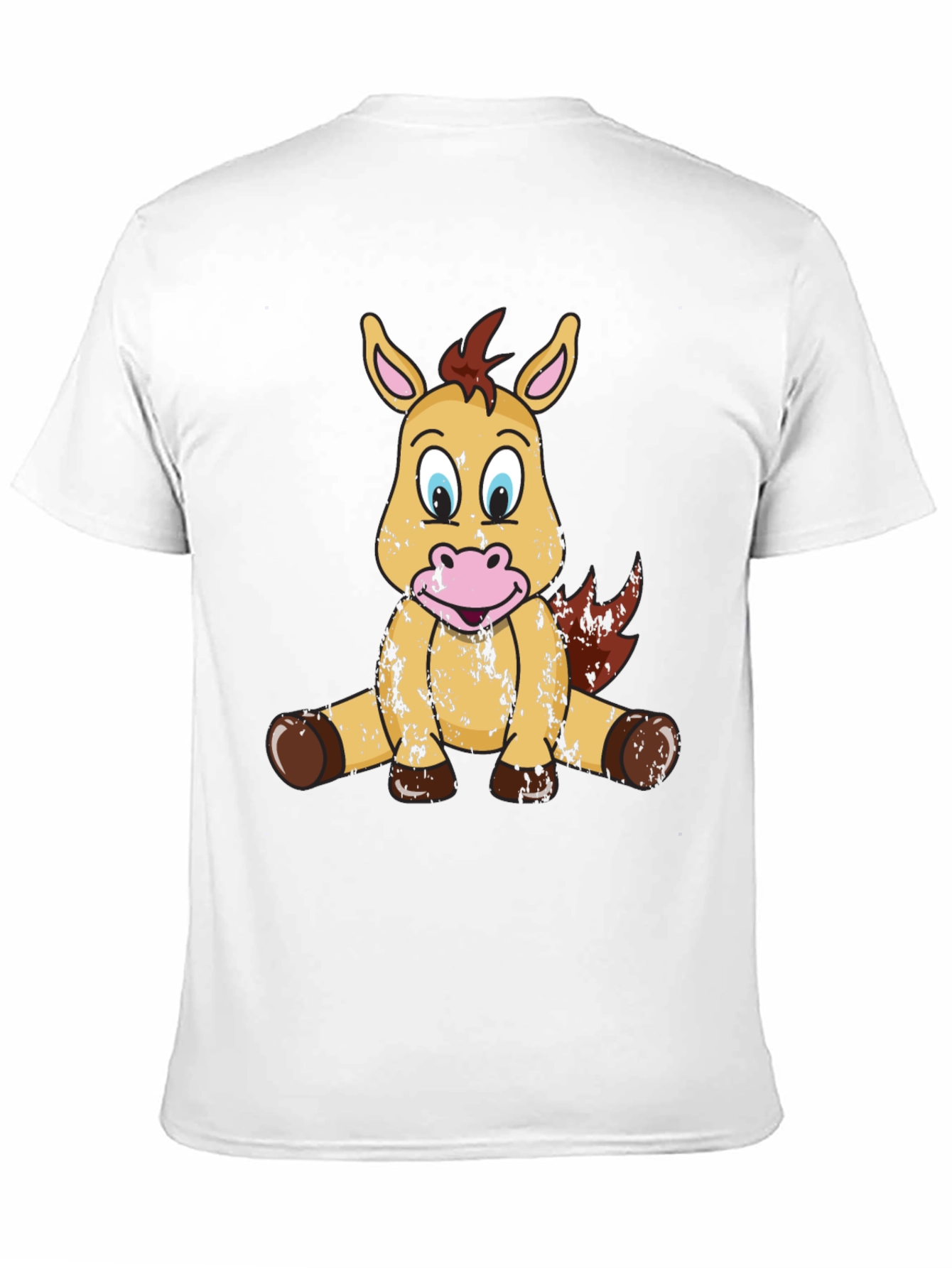 Black Cute Cartoon Horse T-Shirt view 11