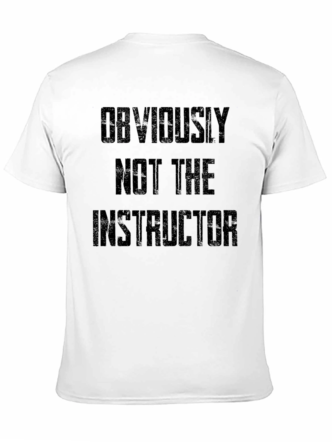 Black Obviously Not the Instructor Men's Black T-Shirt view 11
