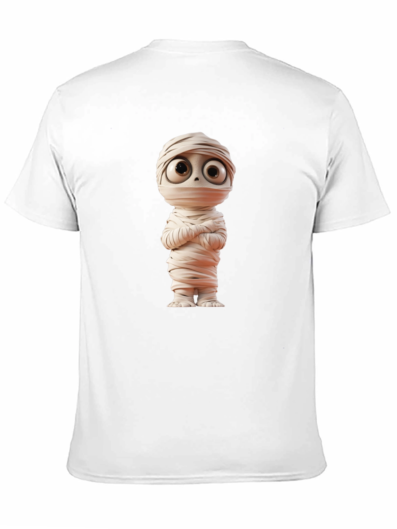 Black Cartoon Mummy Graphic Tee - Black Cotton Blend view 11