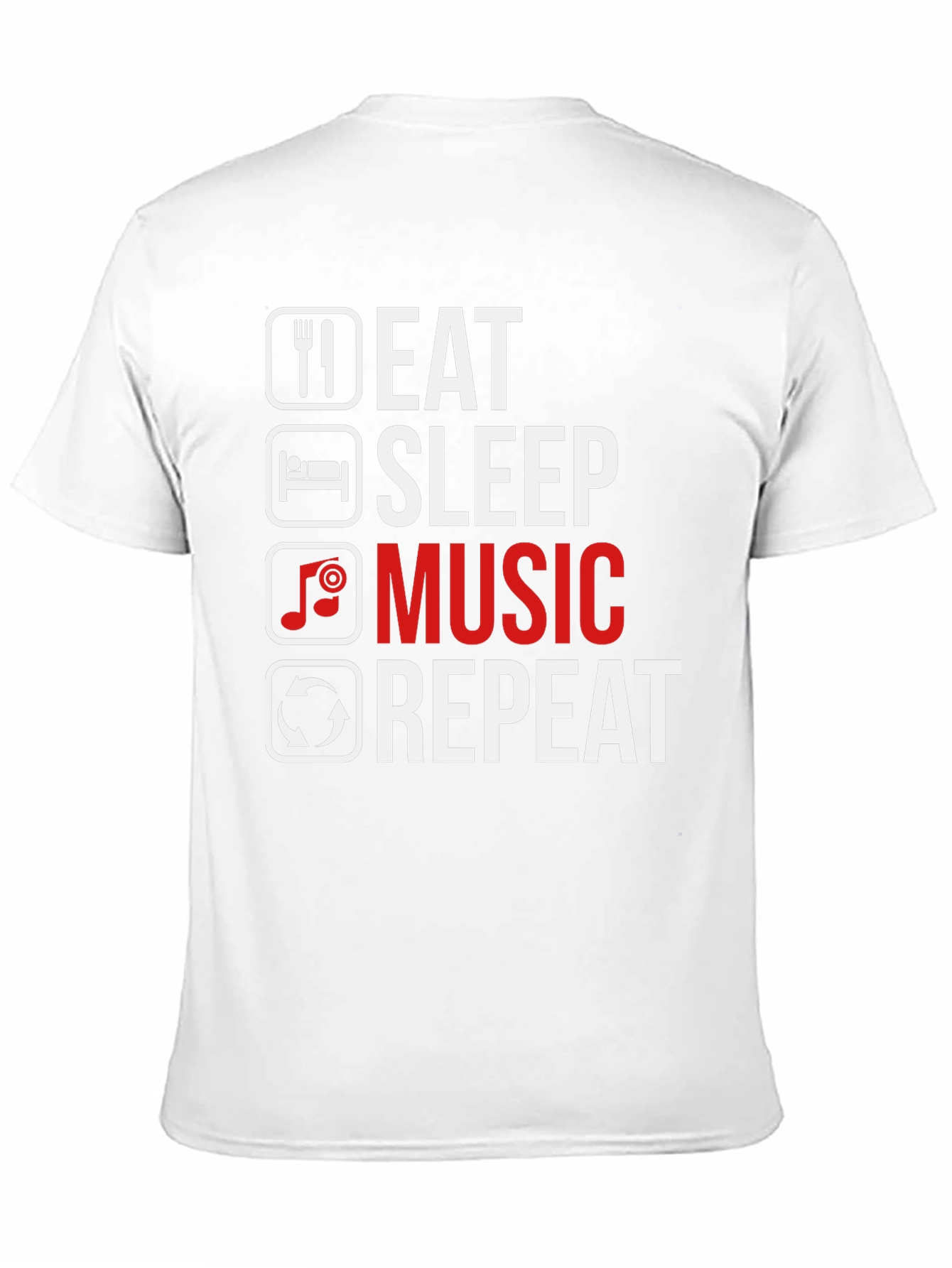 Black Eat Sleep Music Repeat T-Shirt - Music Lover Tee view 11