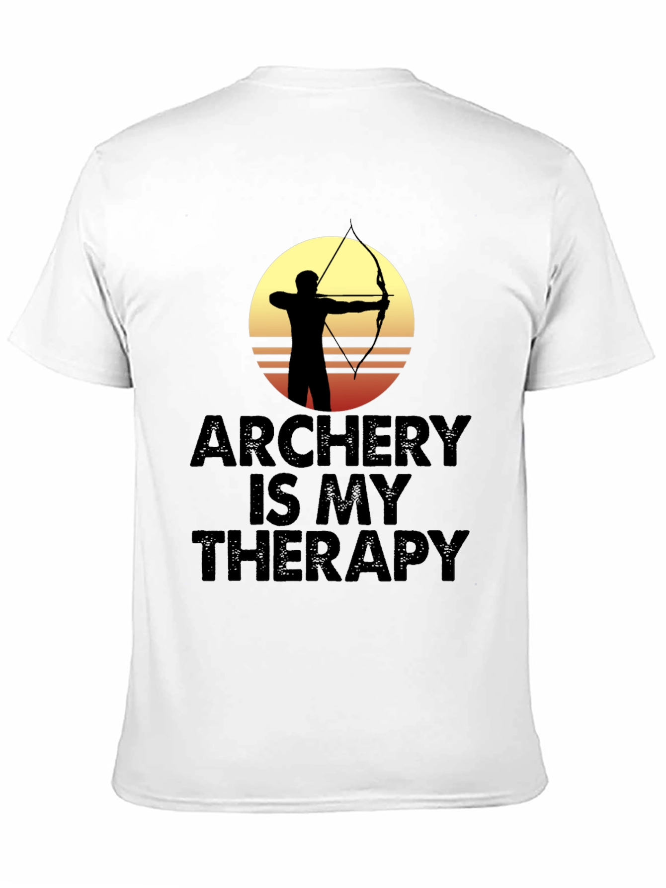 Black Archery Is My Therapy T-Shirt - Archer Silhouette Graphic Tee view 11
