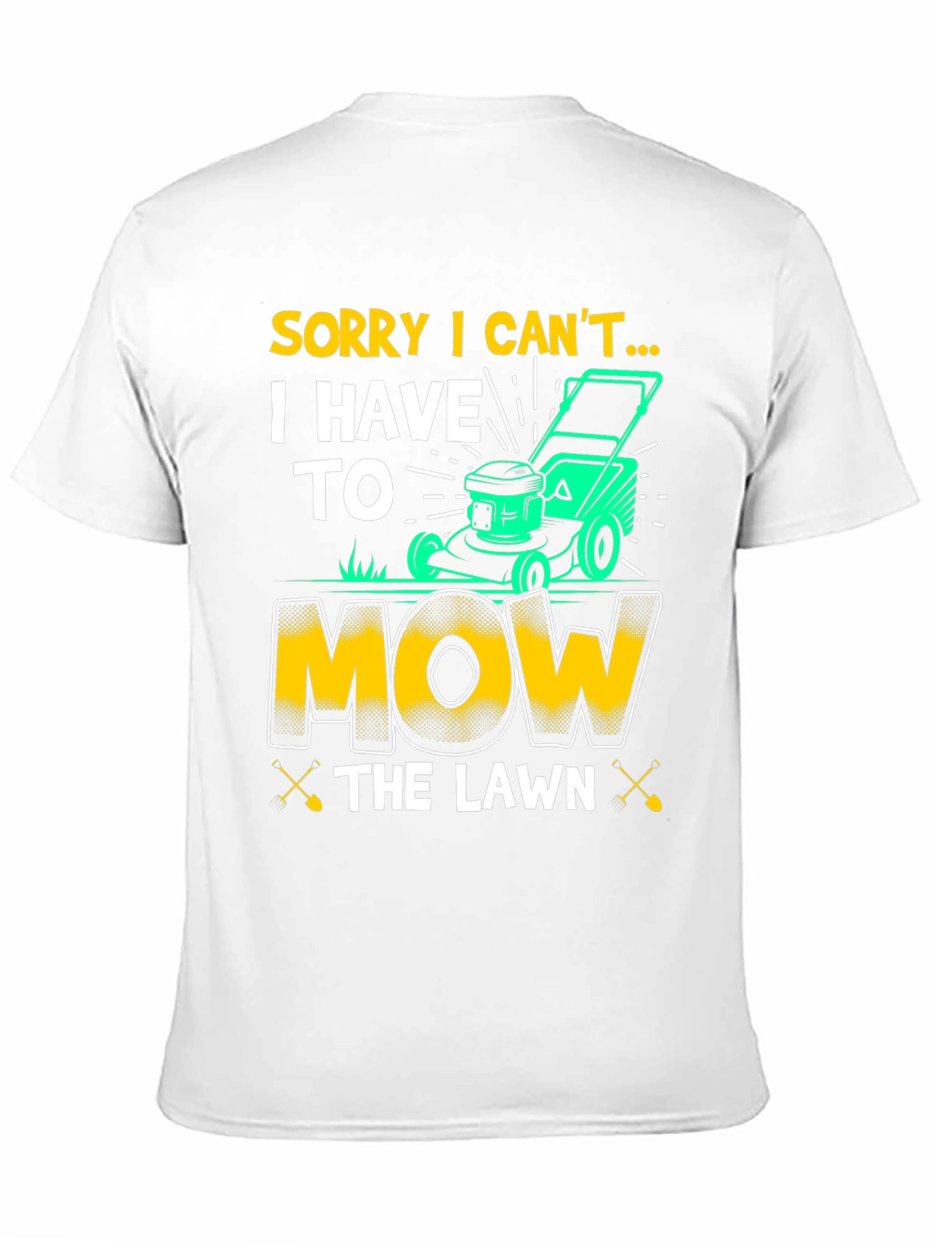 Black Funny "Mow the Lawn" Graphic T-Shirt view 11