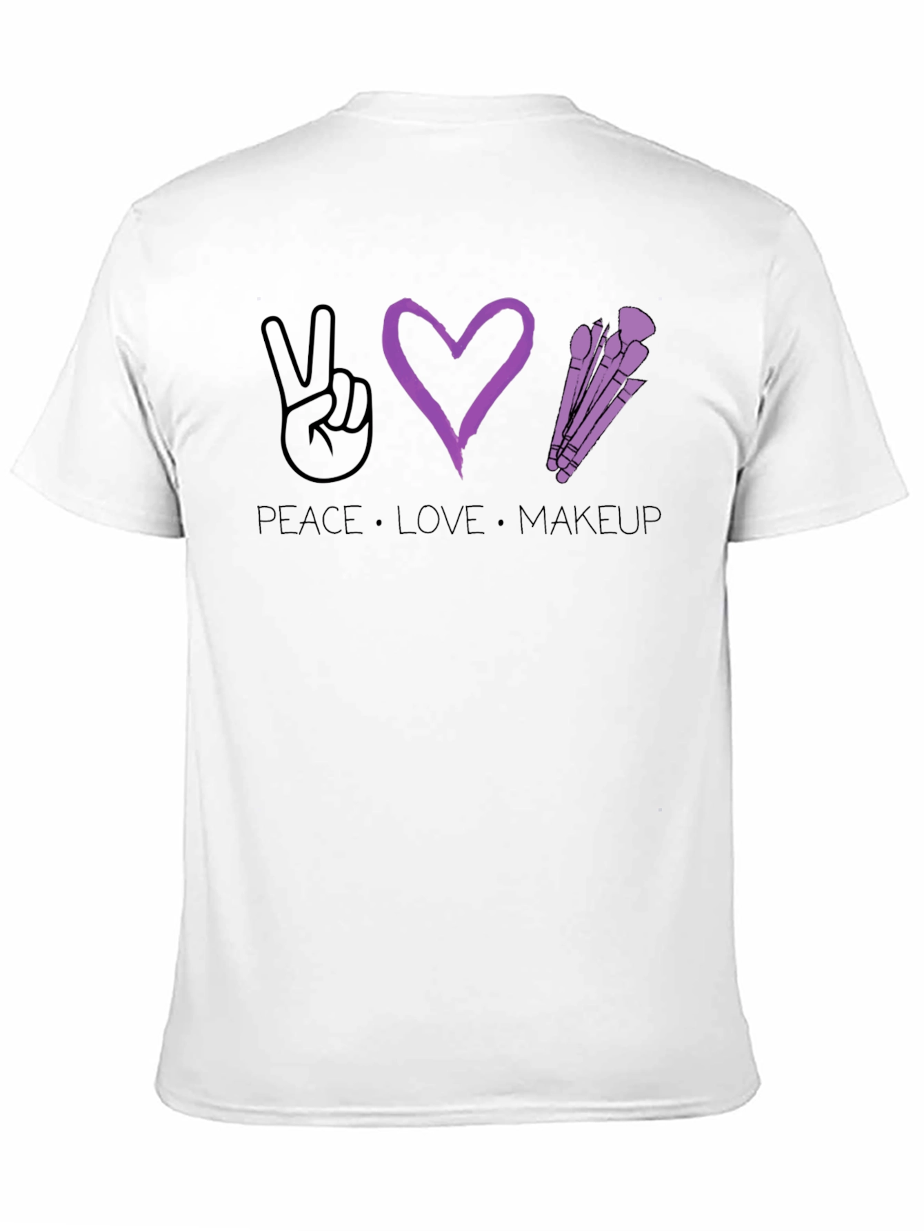 Black Peace Love Makeup T-Shirt - Stylish Graphic Tee view 11