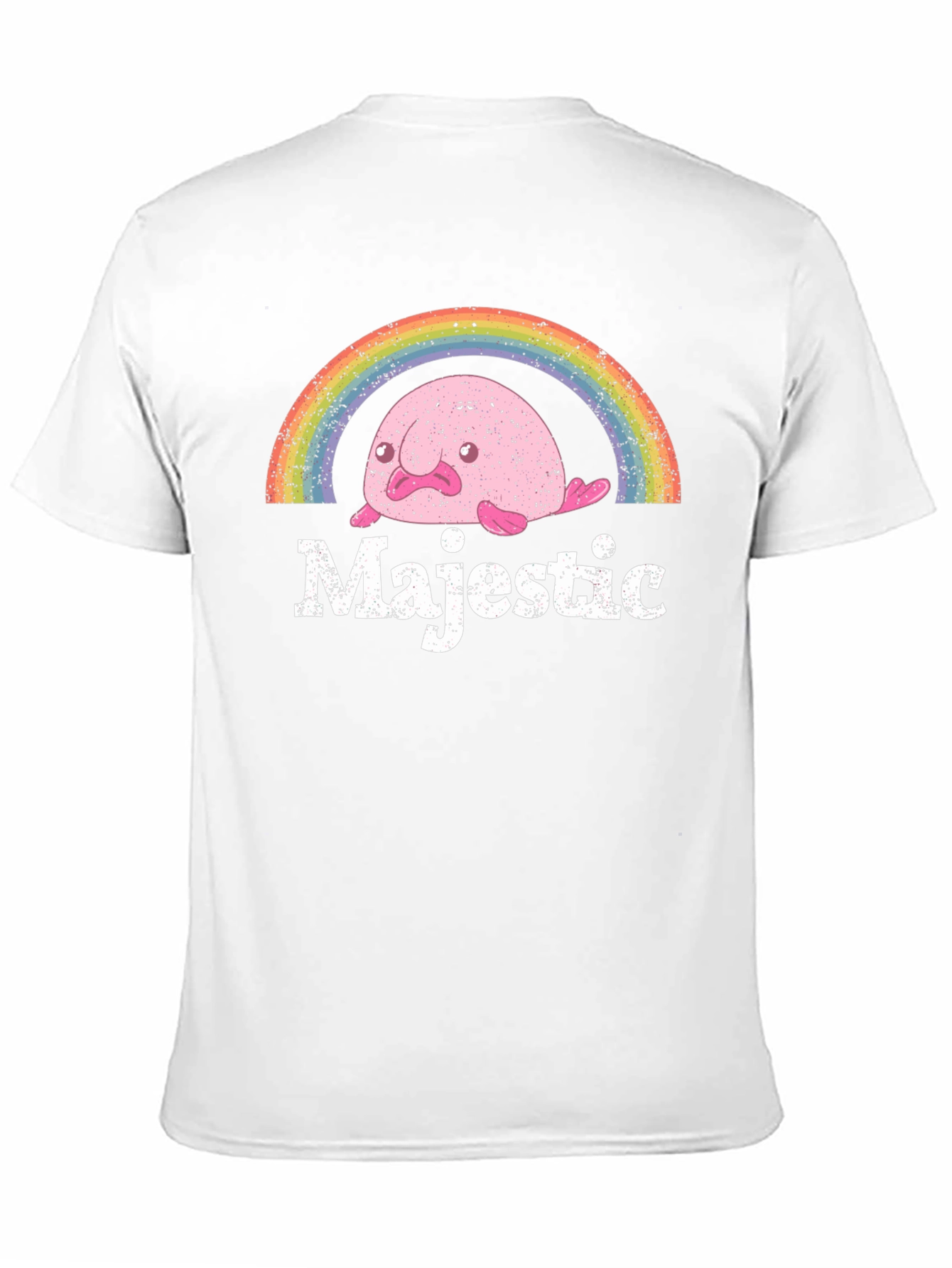 Black Majestic Blobfish Rainbow Graphic T-Shirt view 11