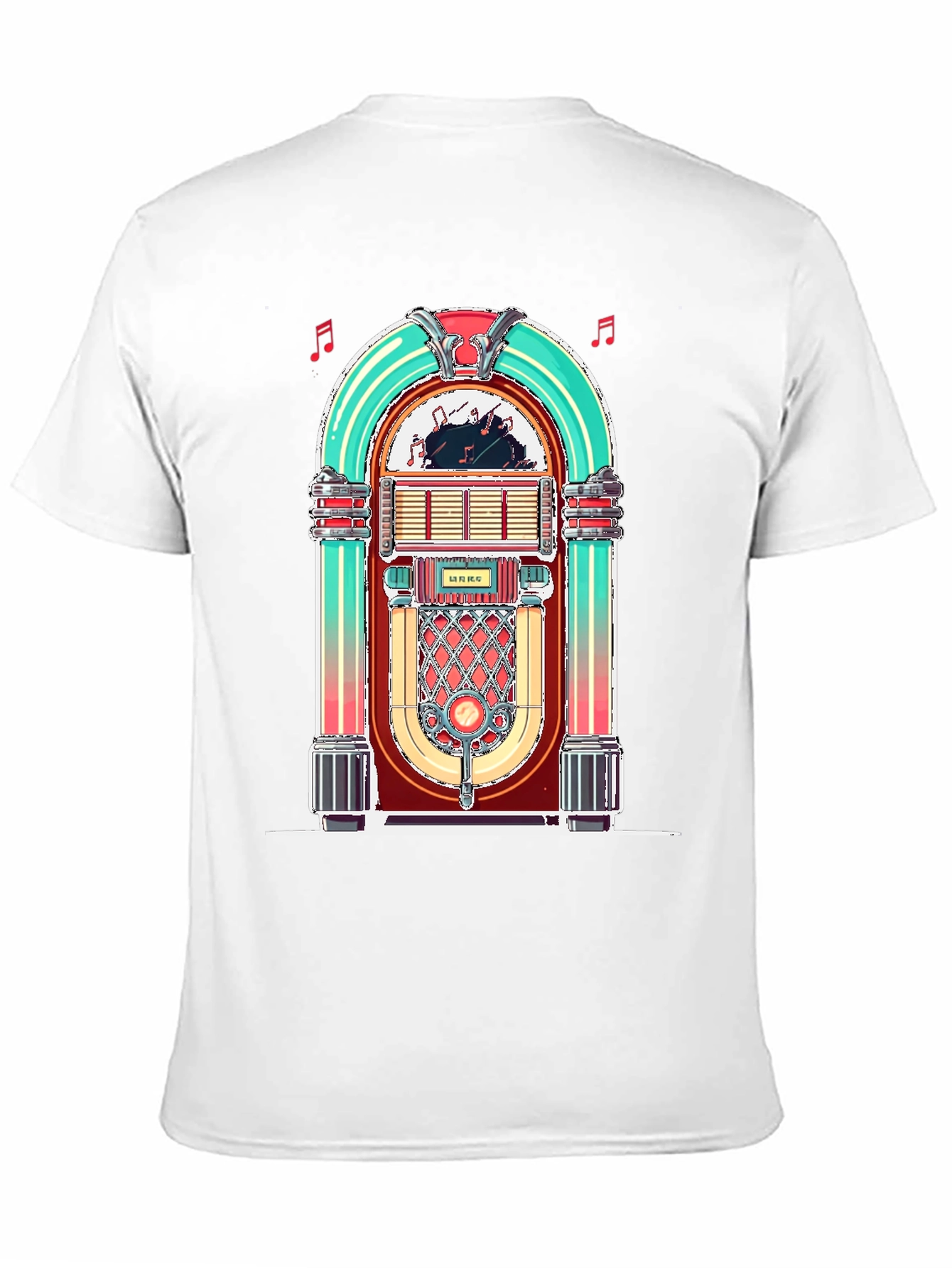 Black Retro Jukebox Graphic Tee - Vintage Music Lover Shirt view 11
