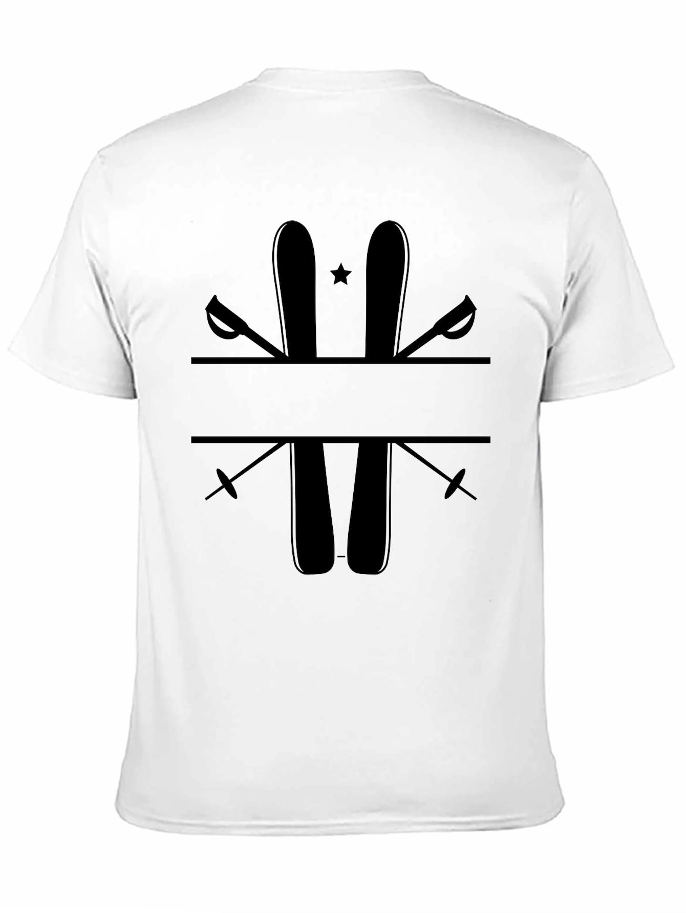 Black Ski & Poles Graphic Tee - Winter Sport Shirt view 11