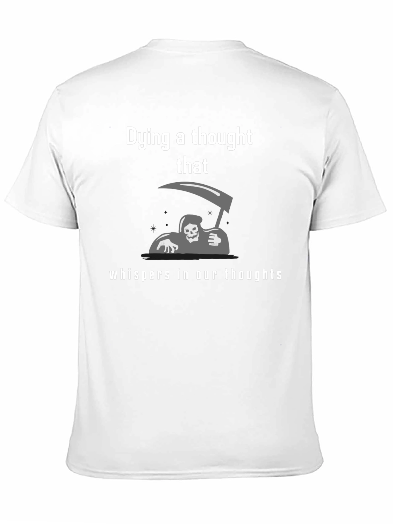 Black Dying Thought T-Shirt - Dark Humor Grim Reaper Tee view 11