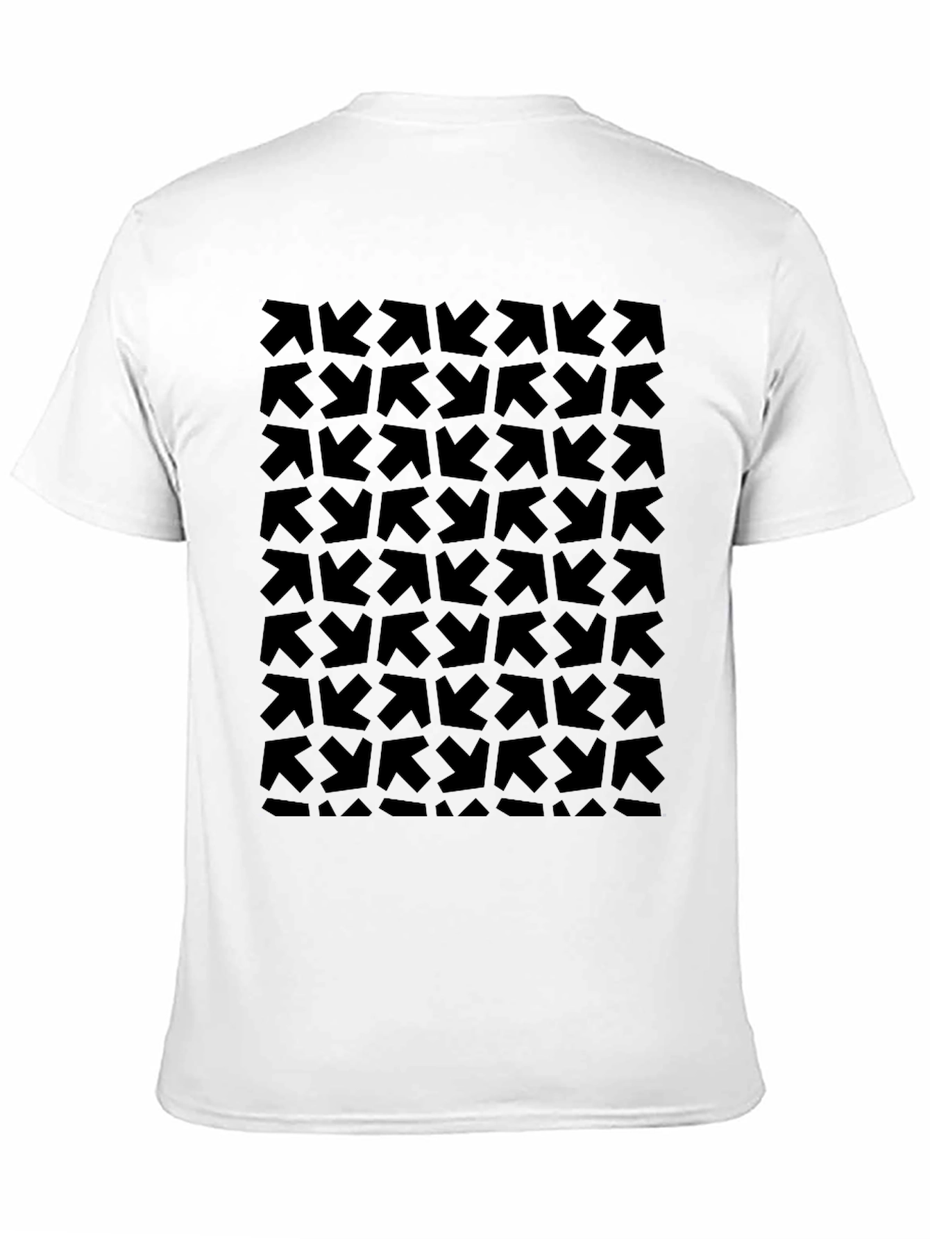 Abstract Arrow Pattern Black T-Shirt - Modern Graphic Tee - 11