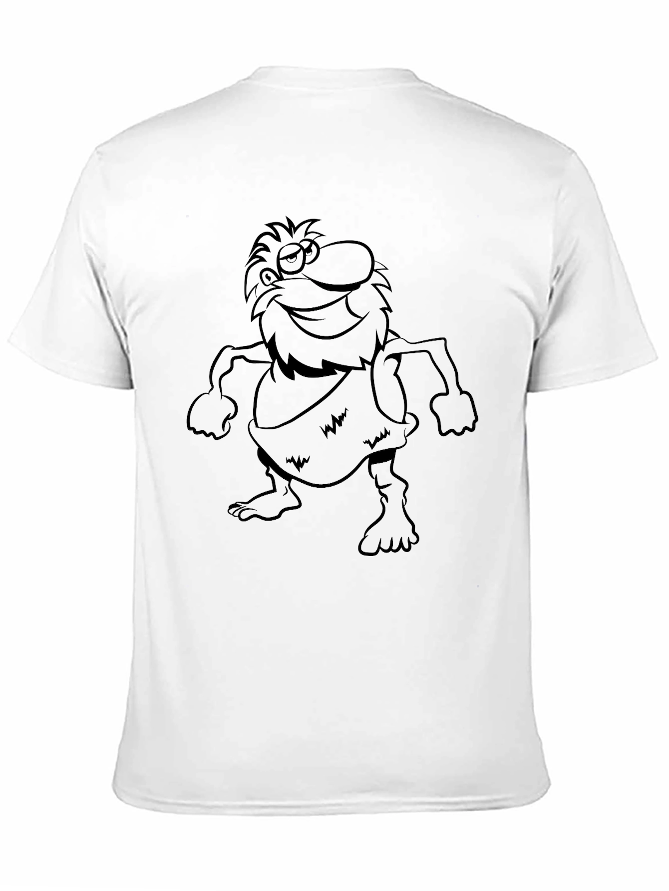 Black Cartoon Caveman Graphic Tee - Black Cotton Blend view 11