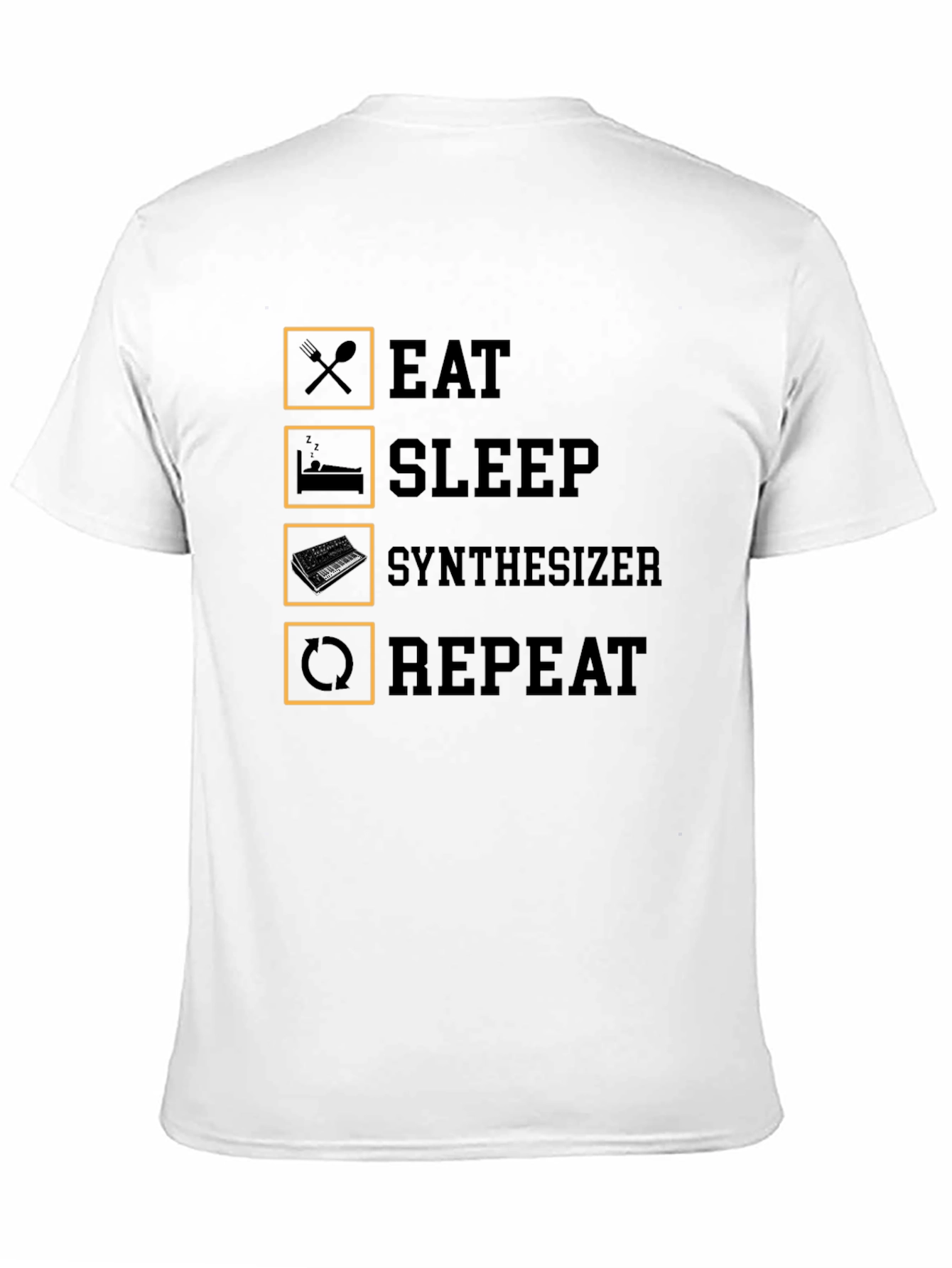 Black Eat Sleep Synthesizer Repeat T-Shirt view 11
