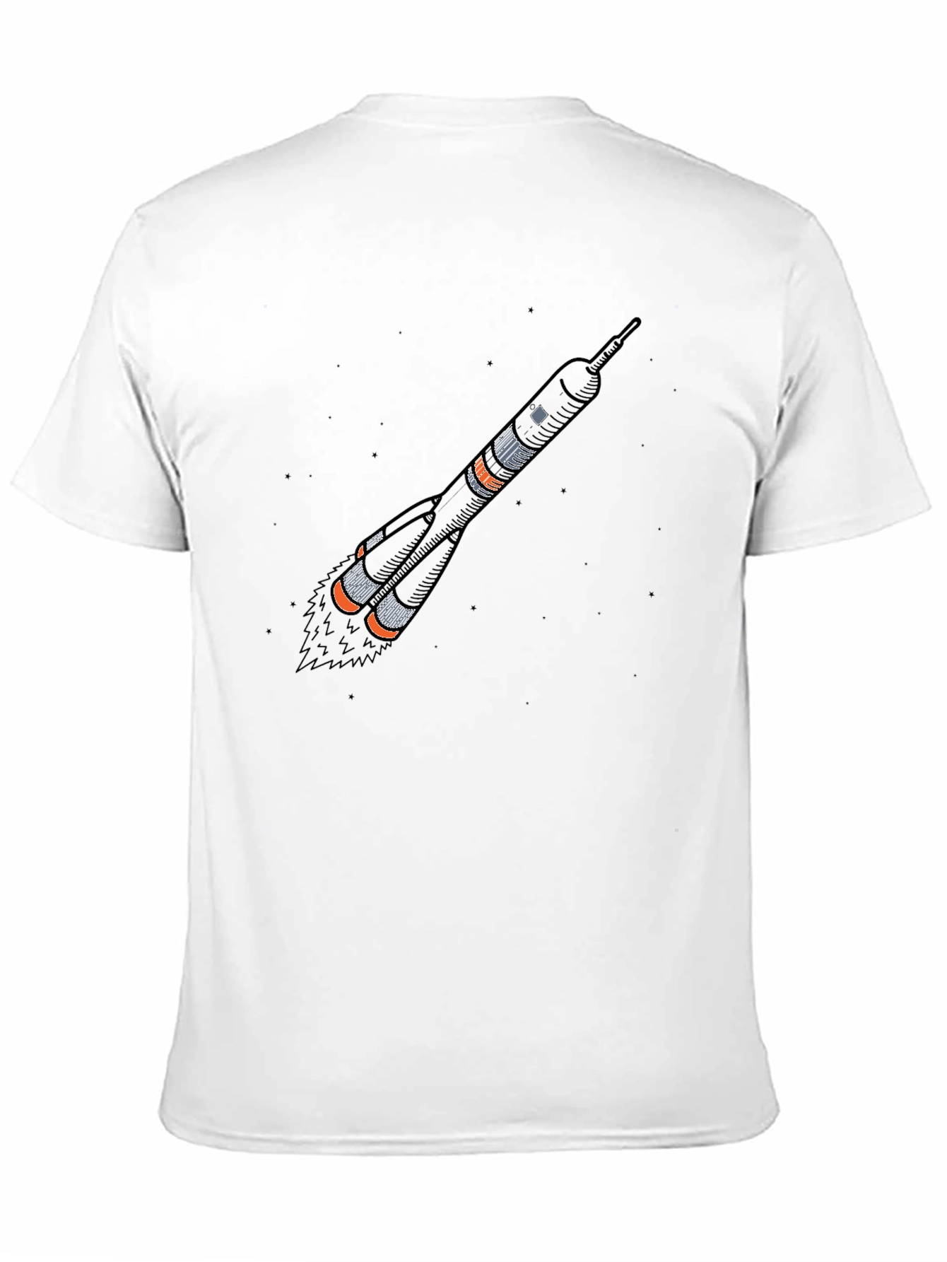 Black Rocket Graphic T-Shirt - Space Launch Design view 11