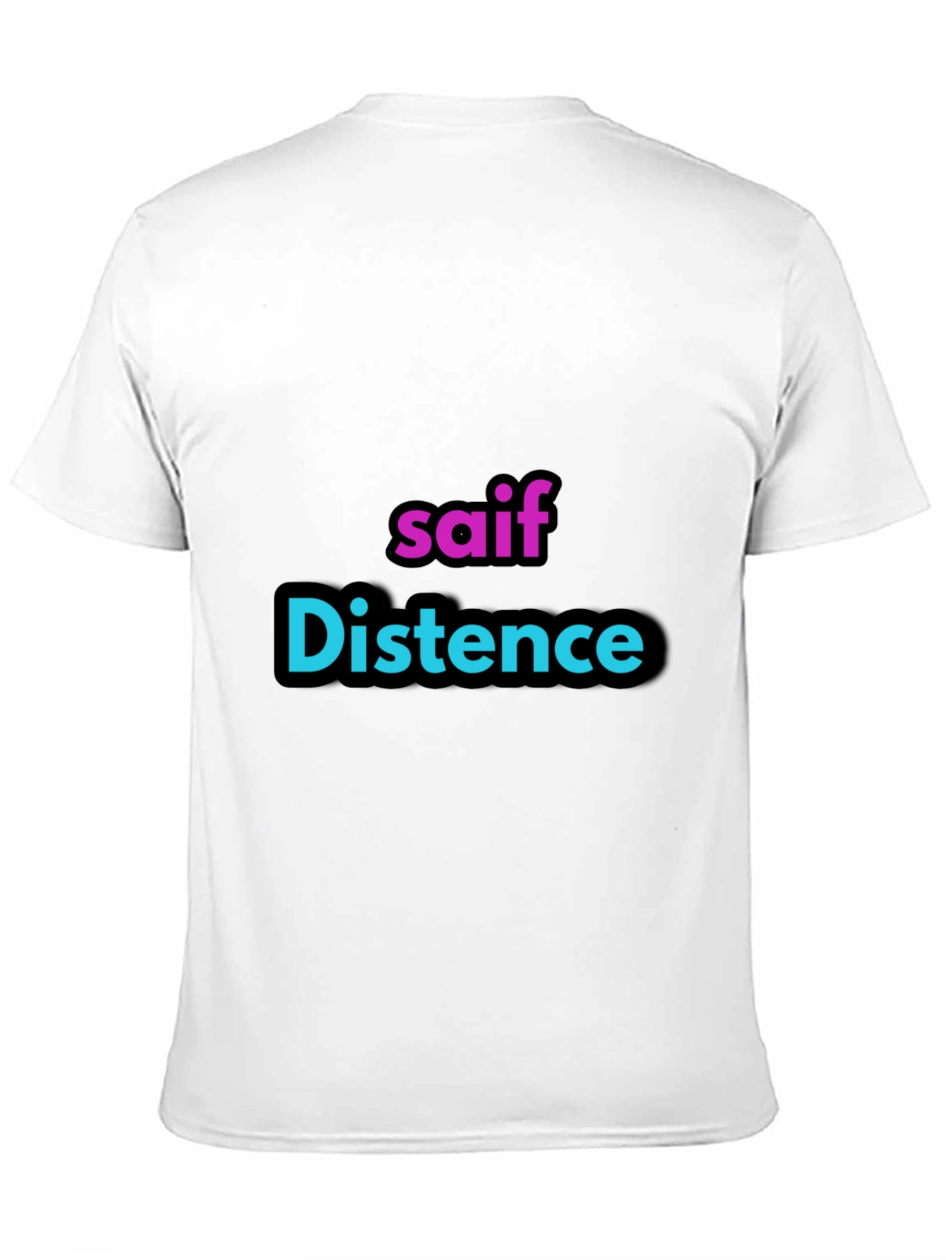 Black Personalized "saif Distence" Black T-Shirt view 11